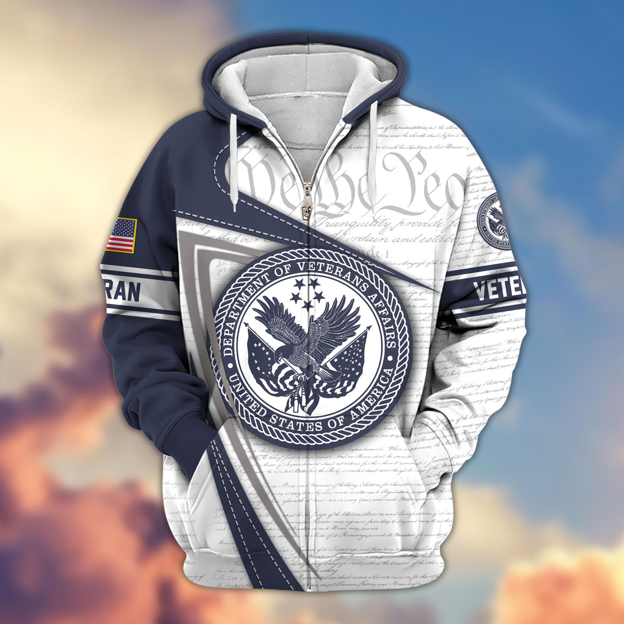 Premium US Veterans Zip Hoodie APHN050911, Gifts For US Veterans, Gifts For Veterans Day, Gifts For Father's Day