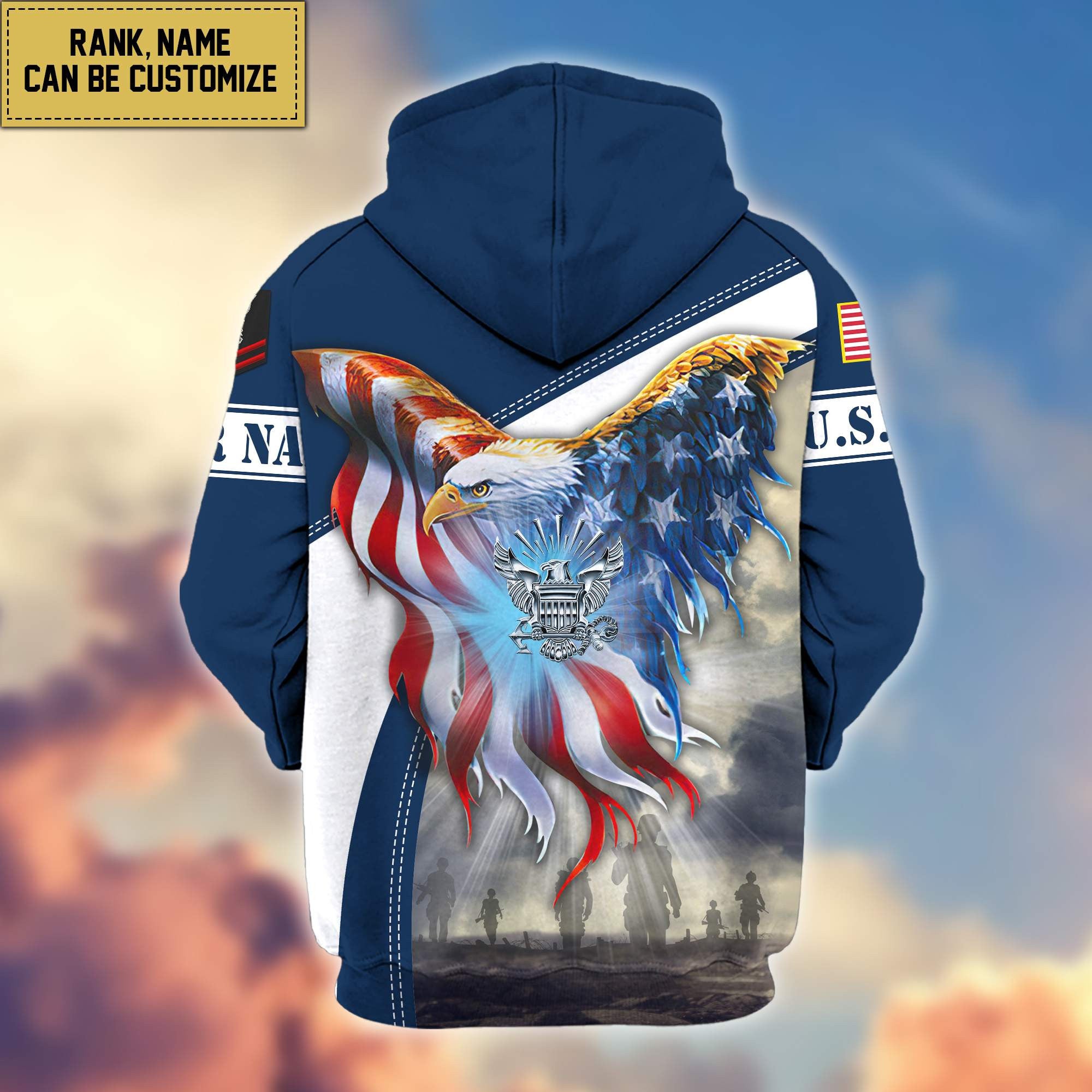 Premium US Navy Zip Hoodie VPVC600102, Custom Name, Rank, Year, Gifts For Navy Veteran, Gifts For Veterans Day