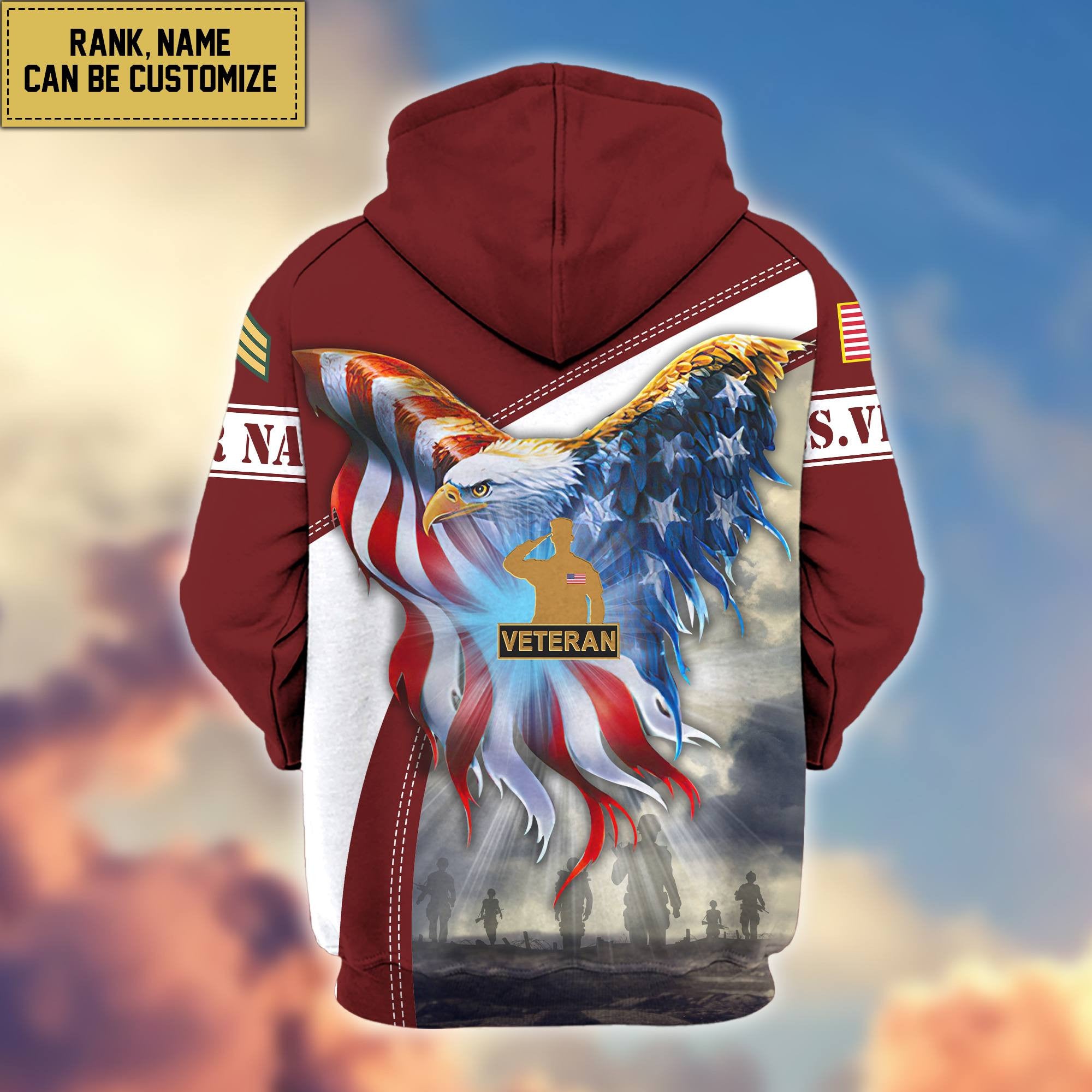 Premium US Veterans Zip Hoodie VPVC600107, Custom Name, Rank, Year, Gifts For US Veterans, Gifts For Veterans Day