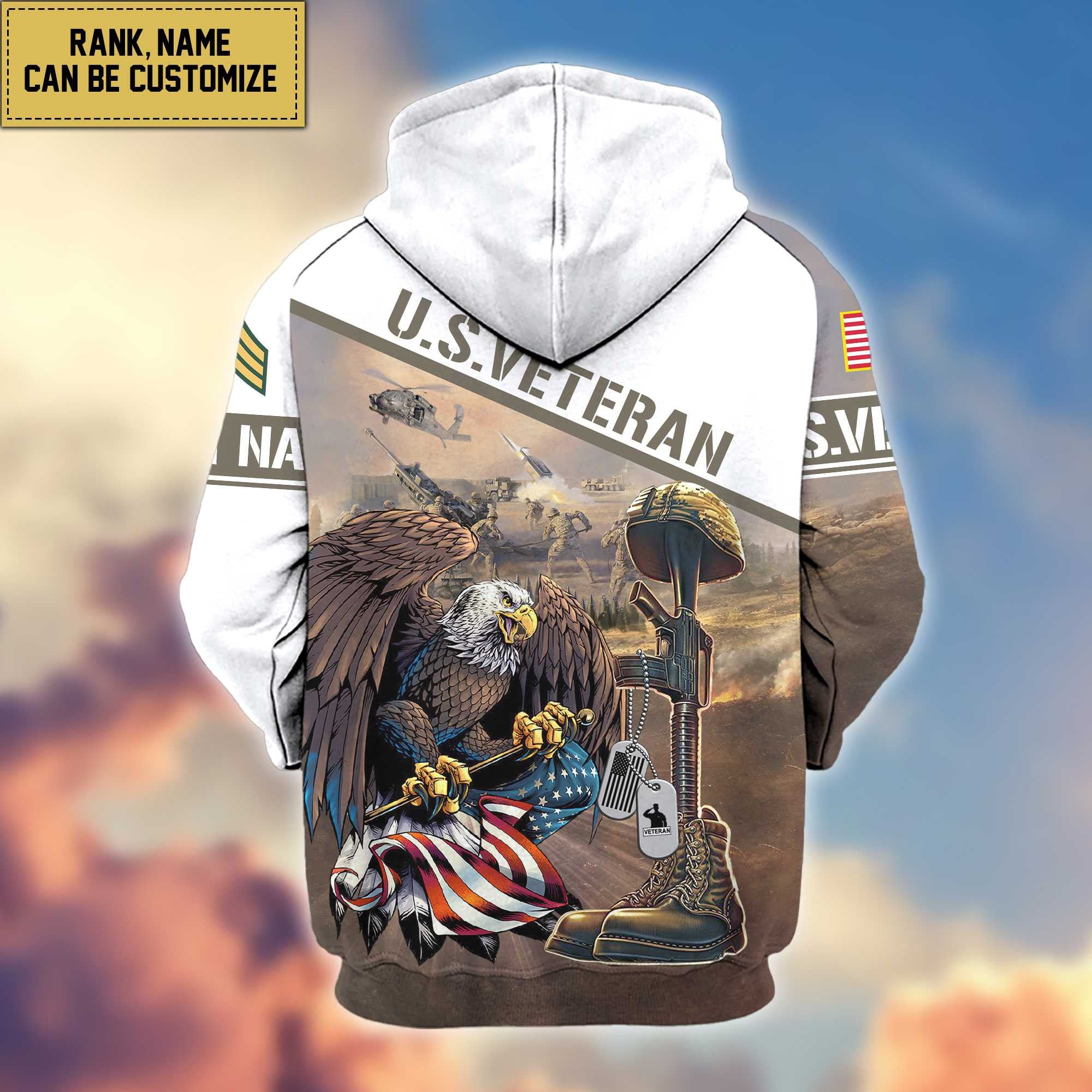 Premium US Veterans Zip Hoodie VPVC600207, Custom Name, Rank, Year, Gifts For US Veterans, Gifts For Veterans Day