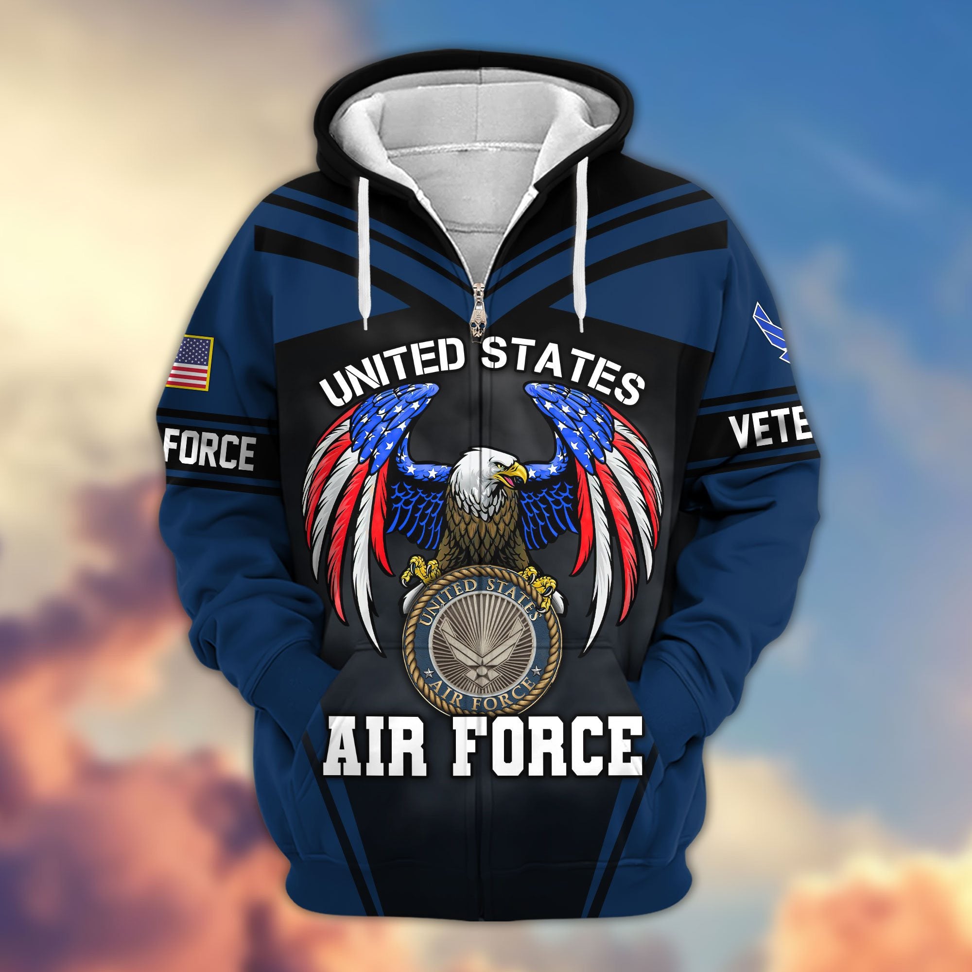 Premium US Veterans Zip Hoodie APHN040913, Gifts For US Veterans, Gifts For Veterans Day, Gifts For Father's Day