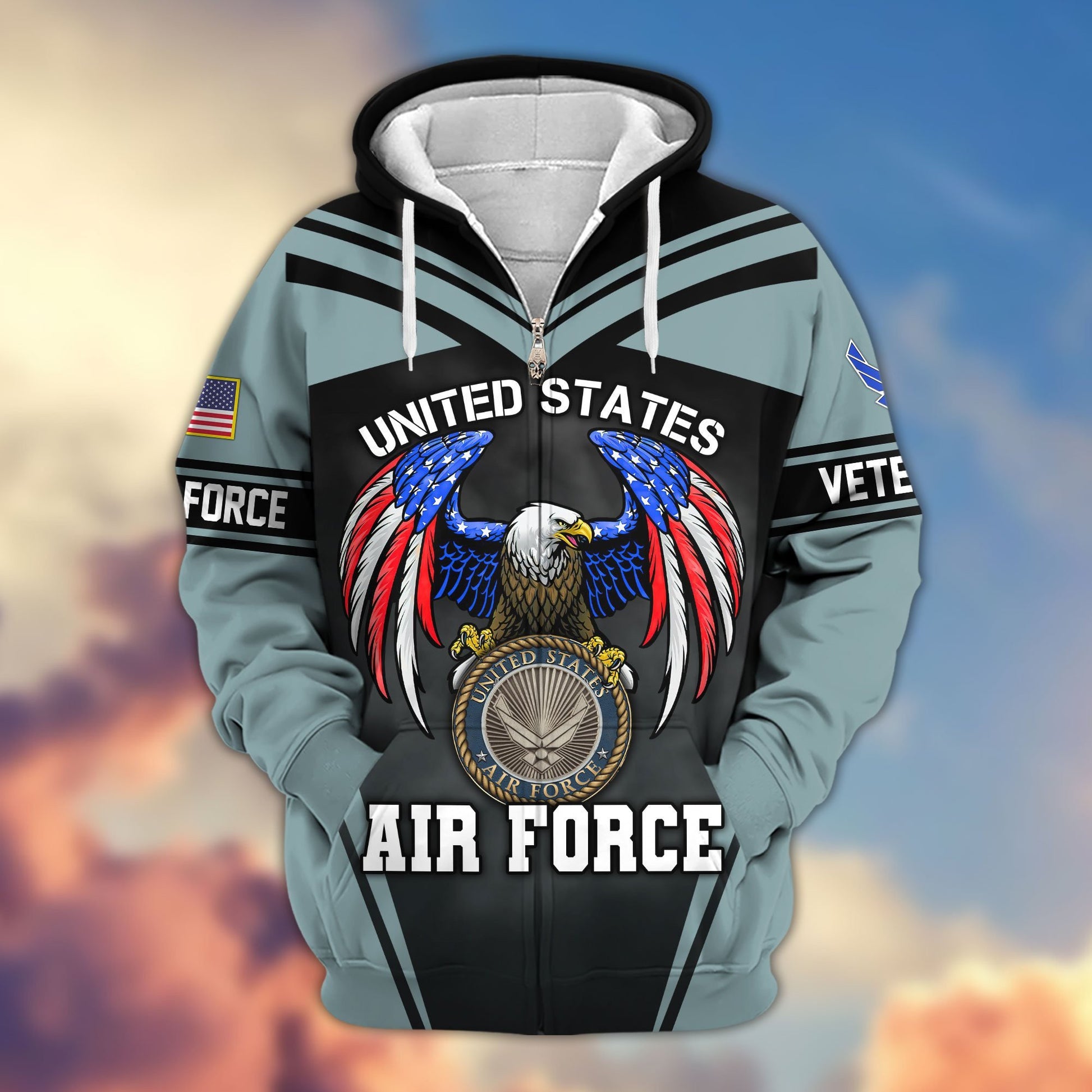Premium US Veterans Zip Hoodie APHN040913, Gifts For US Veterans, Gifts For Veterans Day, Gifts For Father's Day