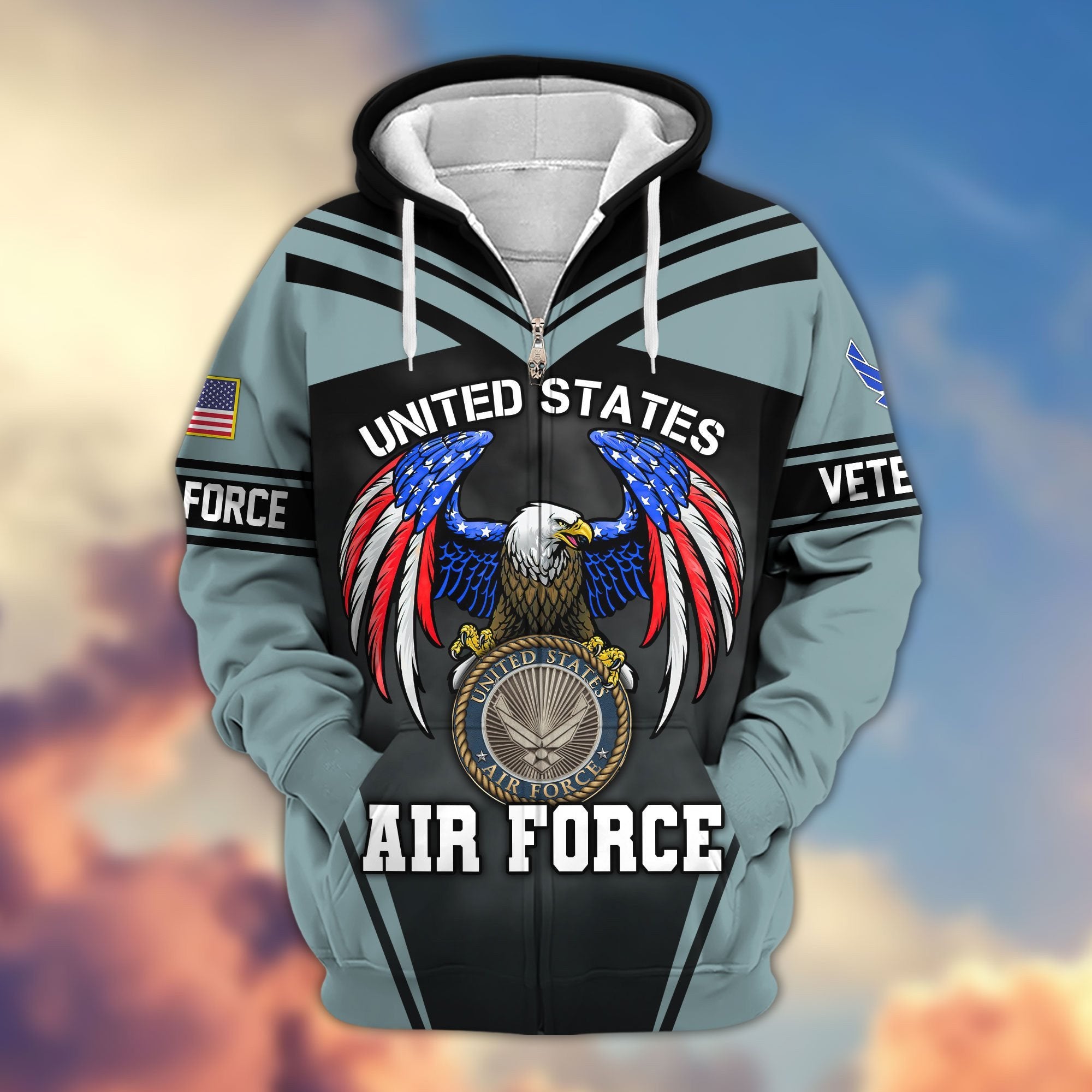 Premium US Veterans Zip Hoodie APHN040913, Gifts For US Veterans, Gifts For Veterans Day, Gifts For Father's Day