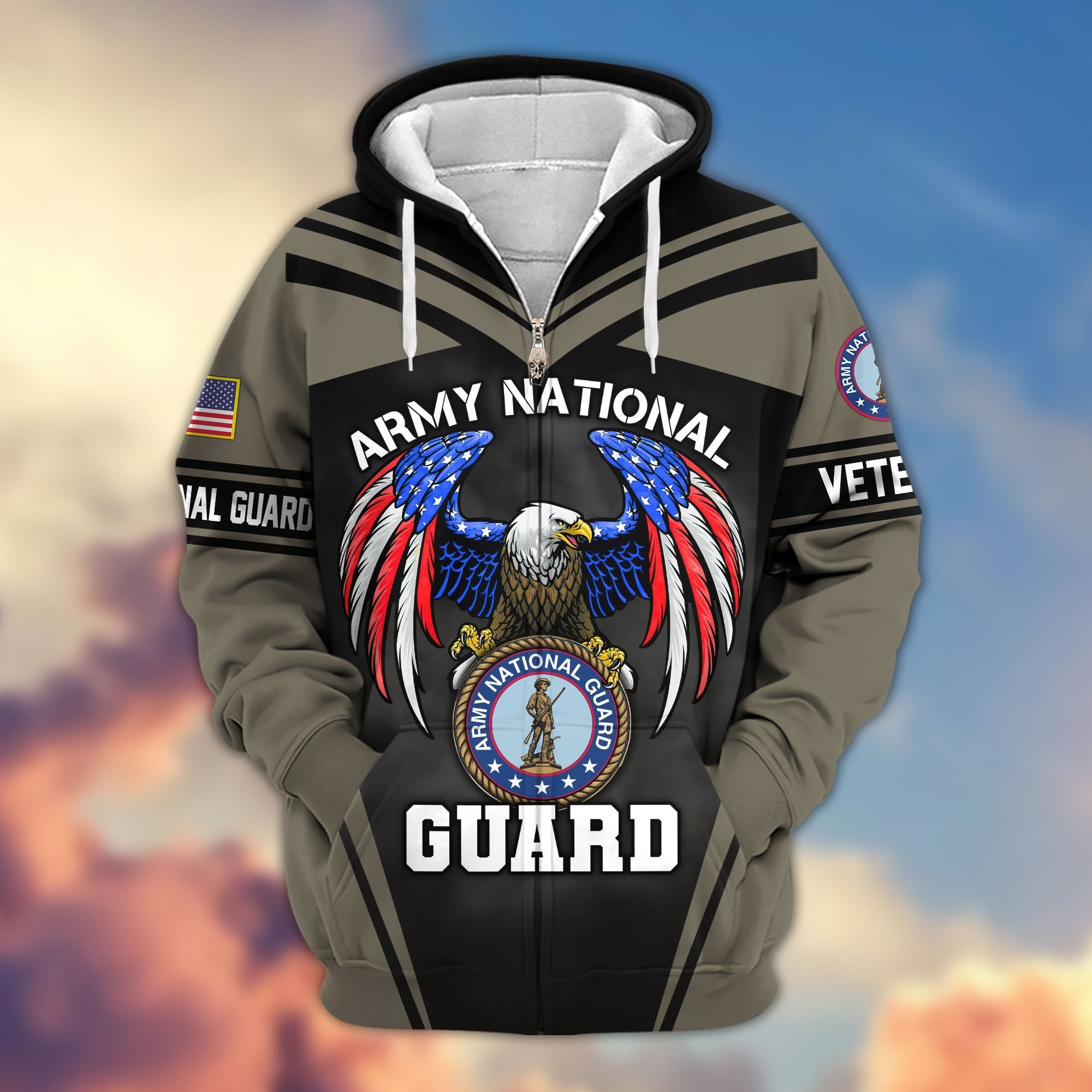 Premium US Veterans Zip Hoodie APHN040913, Gifts For US Veterans, Gifts For Veterans Day, Gifts For Father's Day