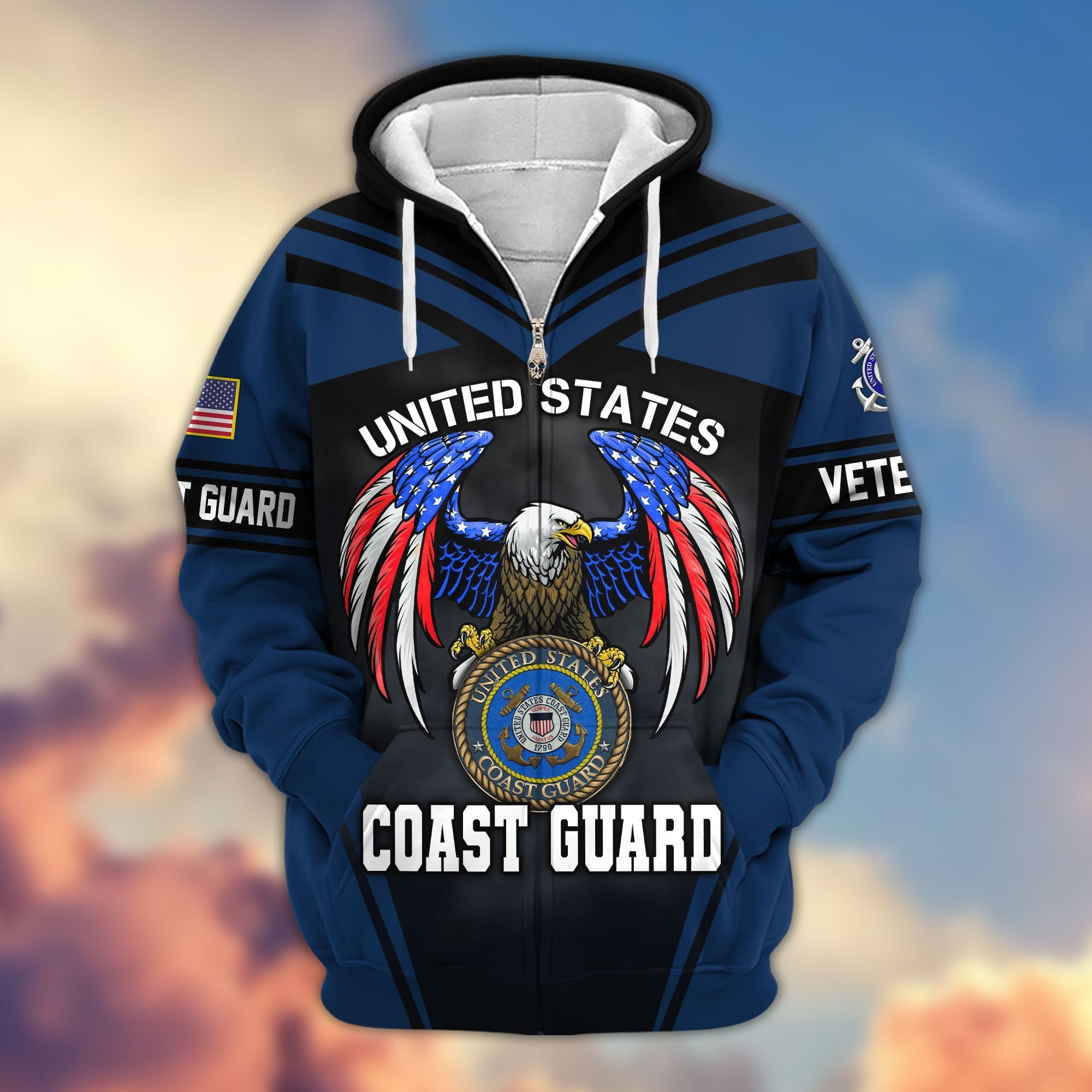 Premium US Veterans Zip Hoodie APHN040913, Gifts For US Veterans, Gifts For Veterans Day, Gifts For Father's Day