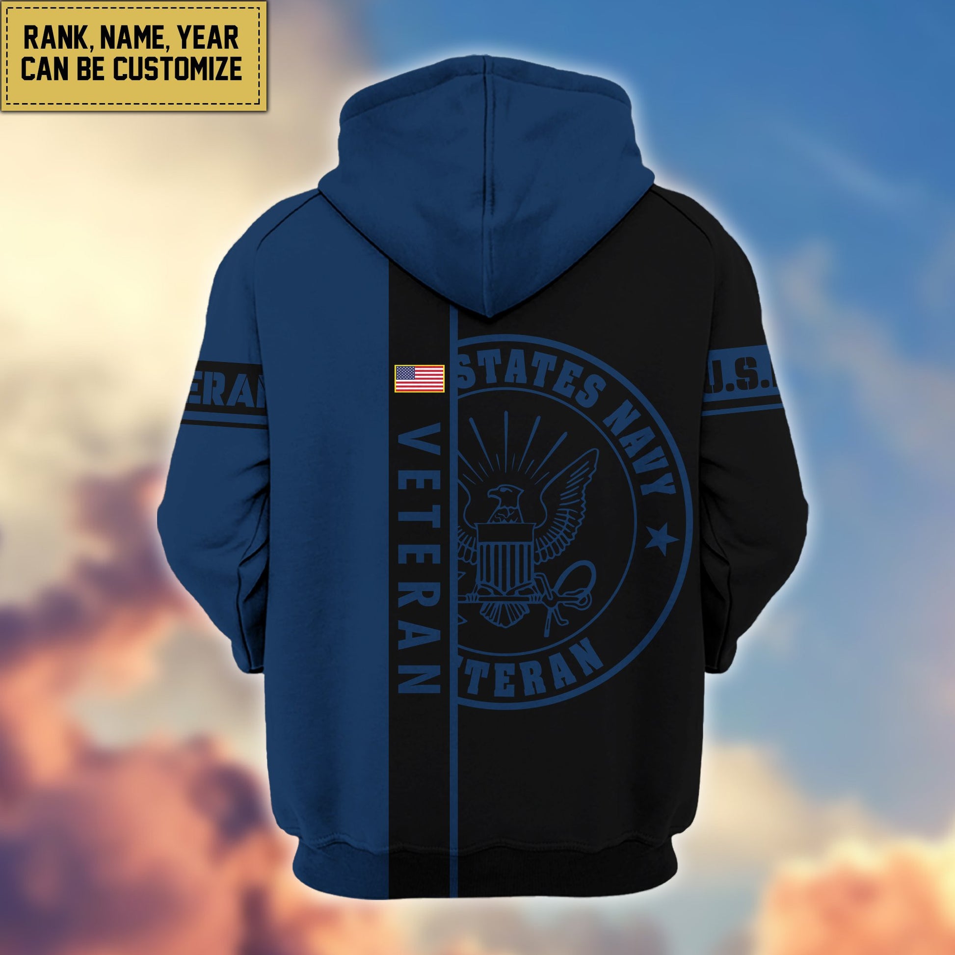 Premium US Navy Zip Hoodie VPVC600302, Custom Name, Rank, Year Gifts For Navy Veteran, Gifts For Veterans Day