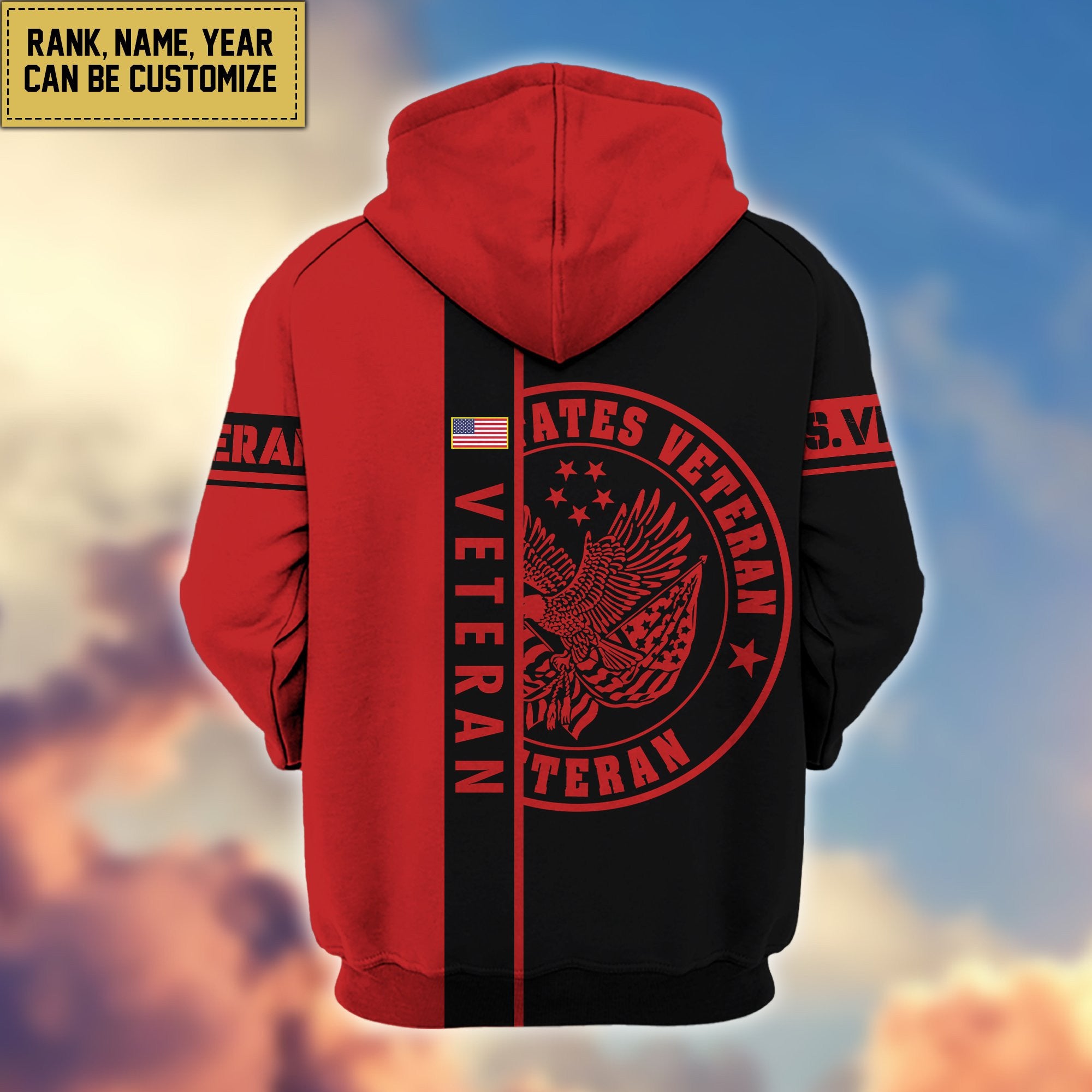 Premium US Veterans Zip Hoodie VPVC600307, Custom Name, Rank, Year Gifts For US Veterans, Gifts For Veterans Day