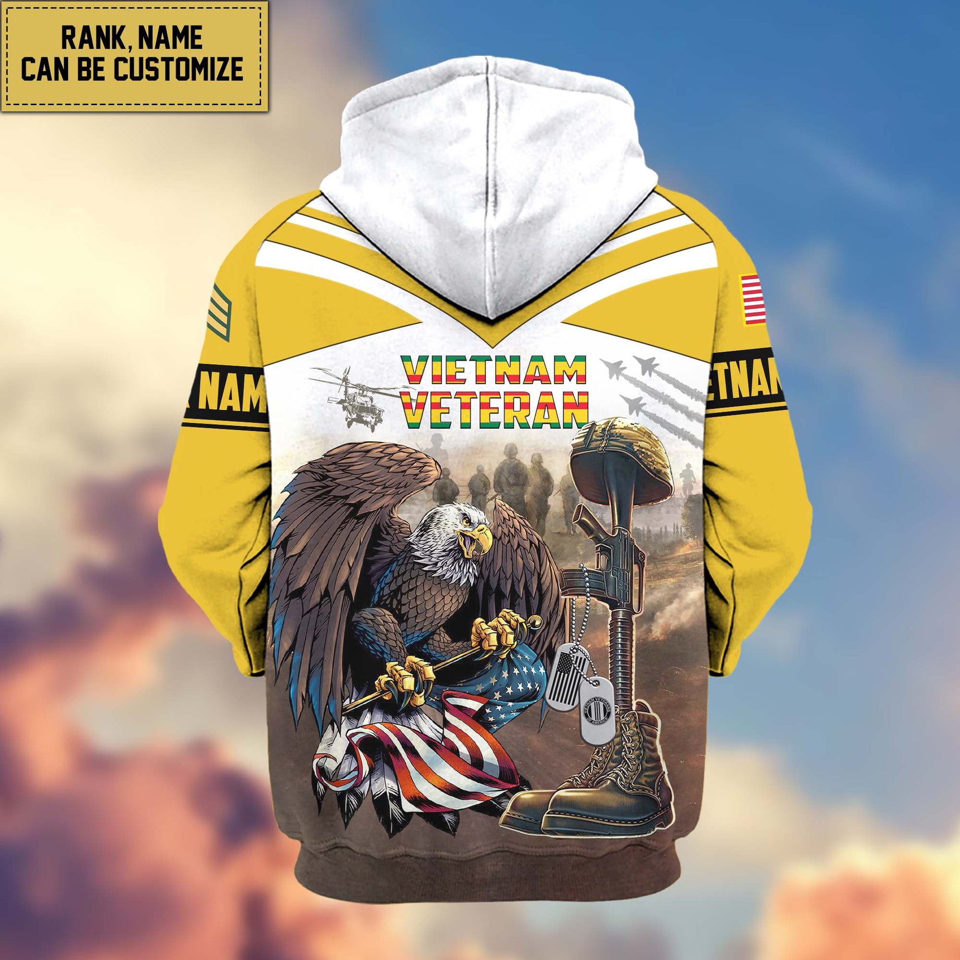 Premium Vietnam Veteran Zip Hoodie VPVC600606, Custom Name, Rank, Gifts For Vietnam Veteran