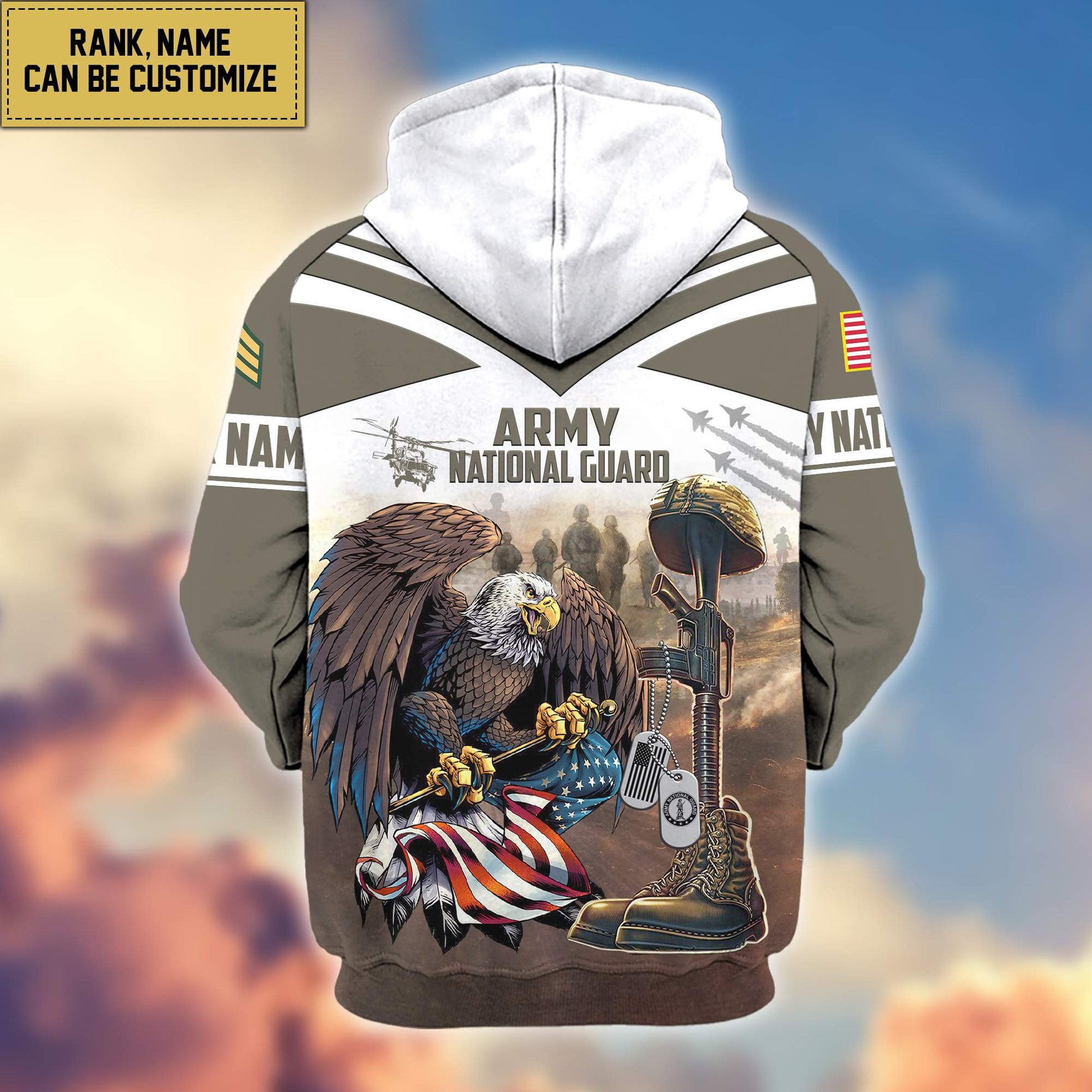 Premium Army National Guard Veteran Zip Hoodie VPVC600608, Custom Name, Rank, Gifts For Army National Guard Veteran
