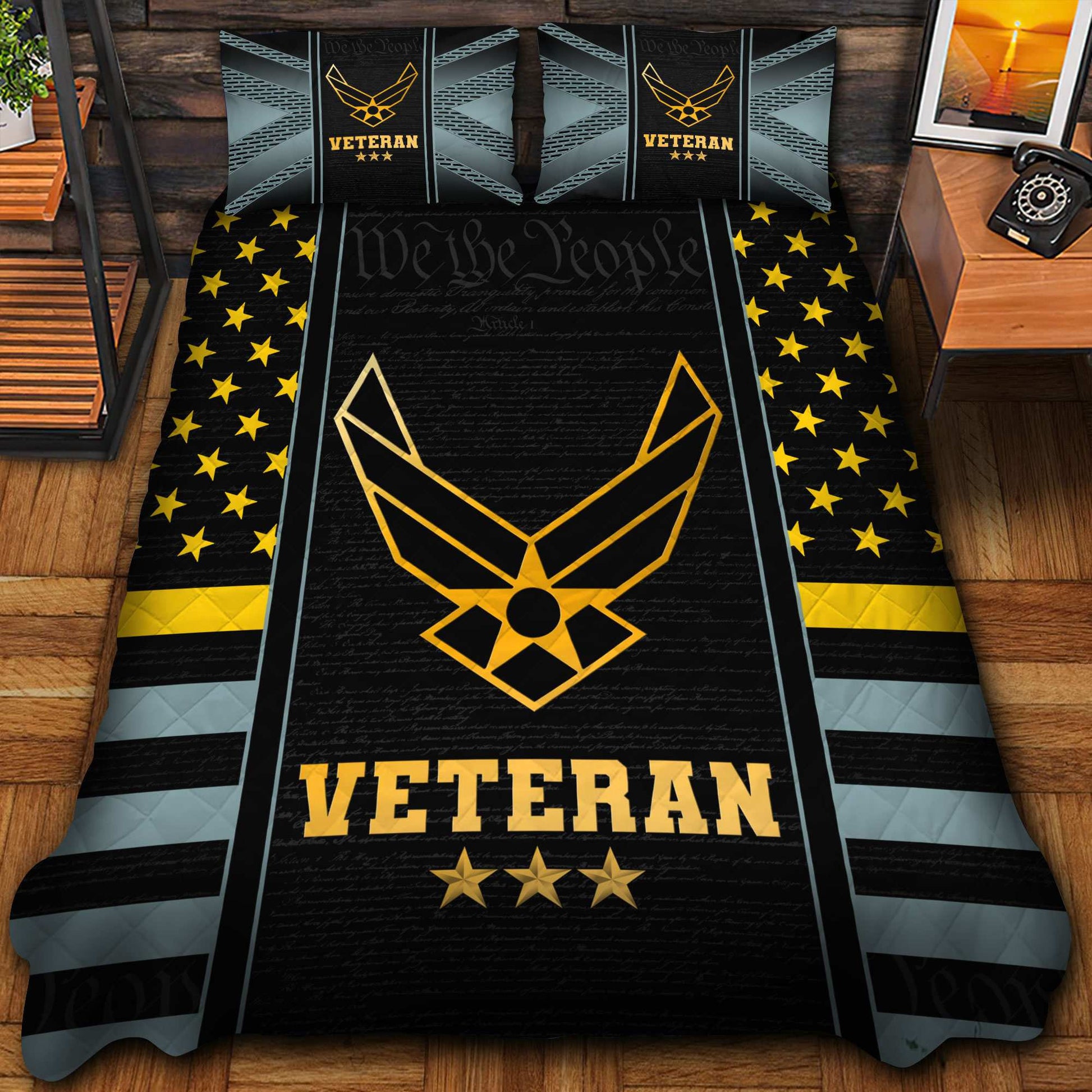 Premium US Veterans Bedding Set APHN040912, Gifts For US Veterans, Gifts For Veterans Day