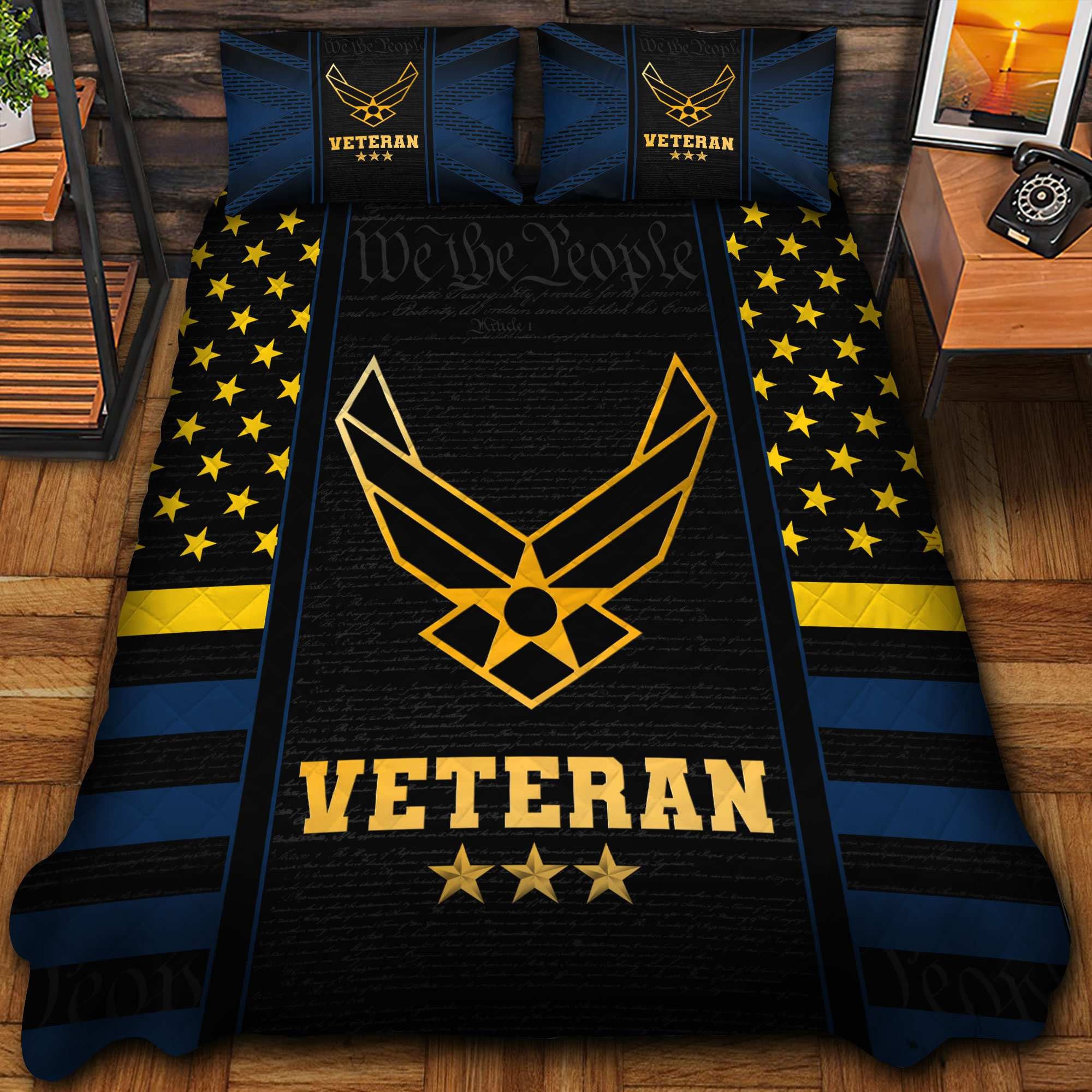 Premium US Veterans Bedding Set APHN040912, Gifts For US Veterans, Gifts For Veterans Day