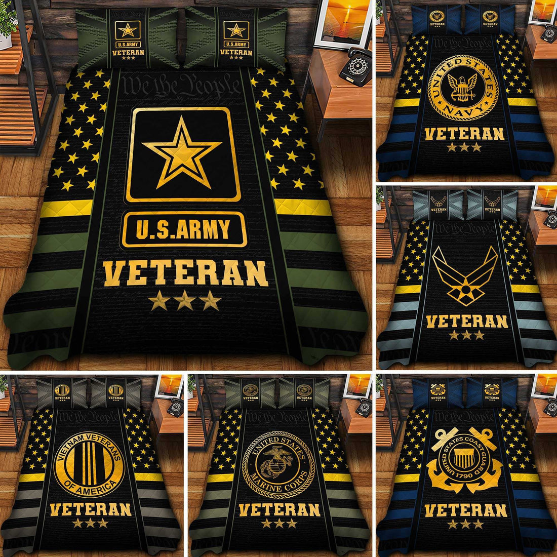 Premium US Veterans Bedding Set APHN040912, Gifts For US Veterans, Gifts For Veterans Day