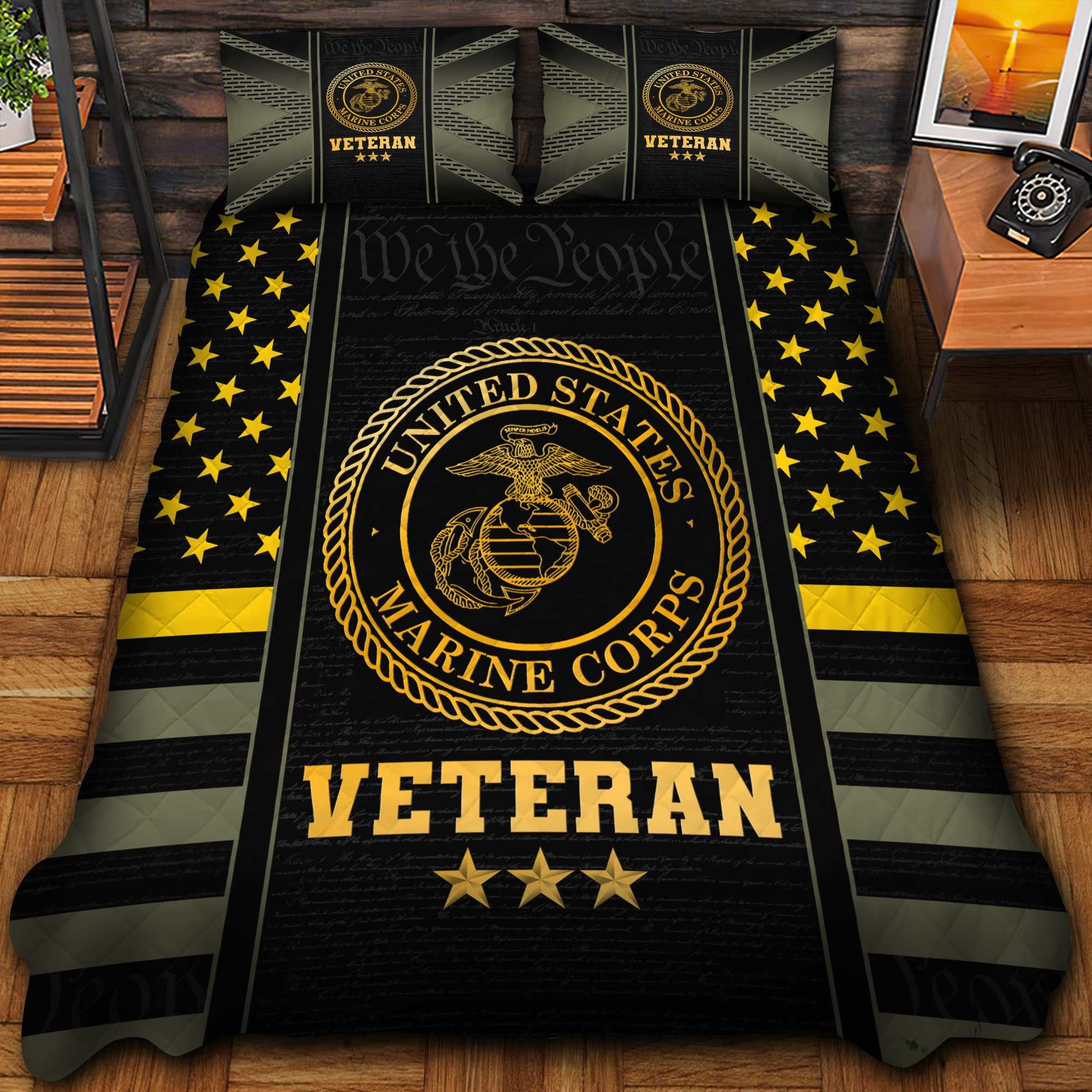 Premium US Veterans Bedding Set APHN040912, Gifts For US Veterans, Gifts For Veterans Day