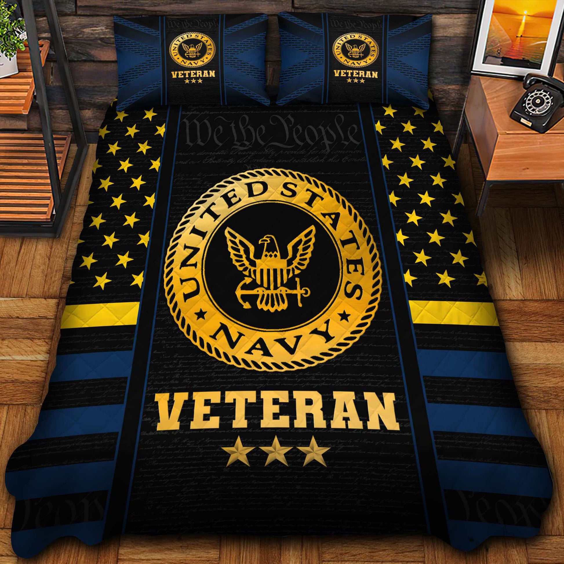 Premium US Veterans Bedding Set APHN040912, Gifts For US Veterans, Gifts For Veterans Day