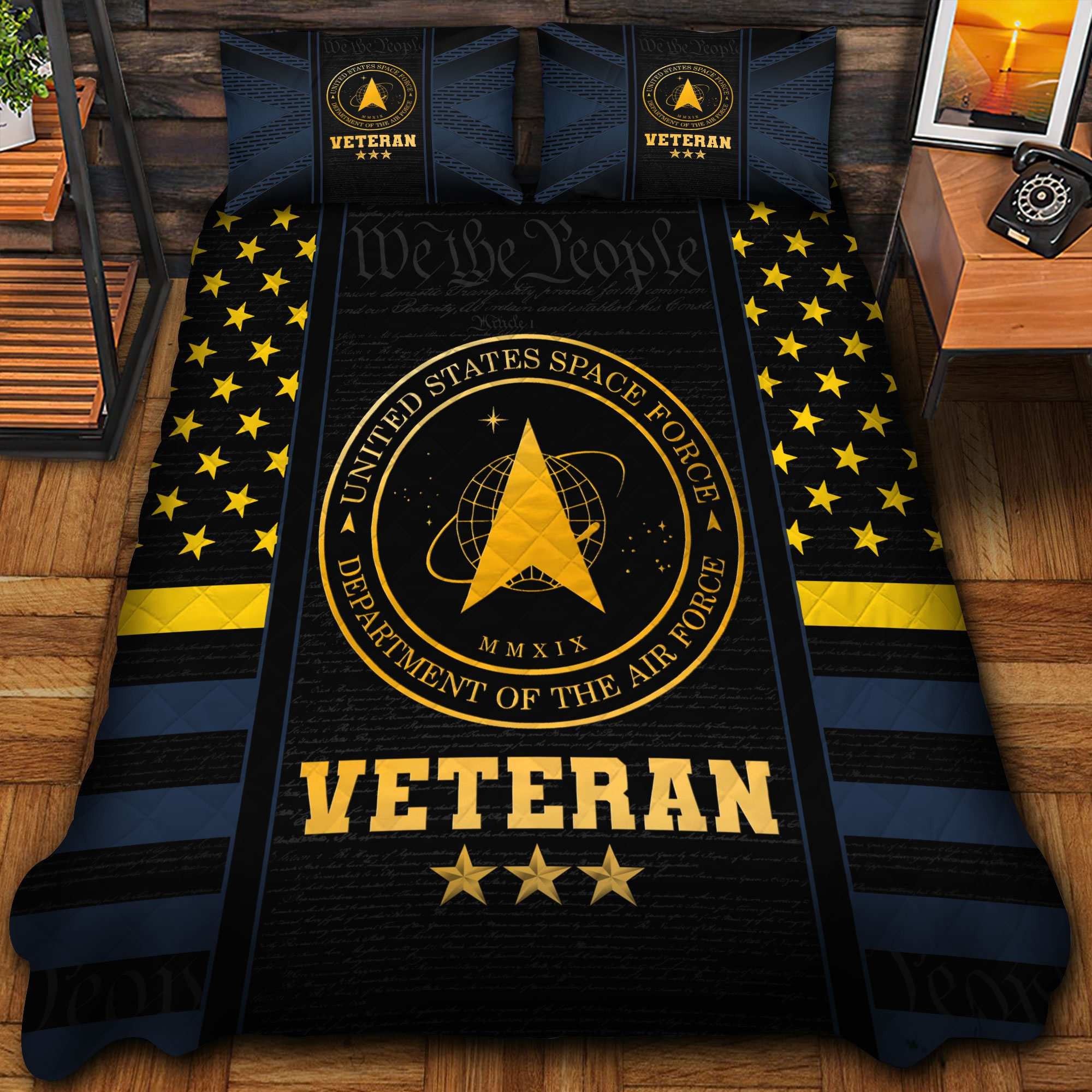 Premium US Veterans Bedding Set APHN040912, Gifts For US Veterans, Gifts For Veterans Day