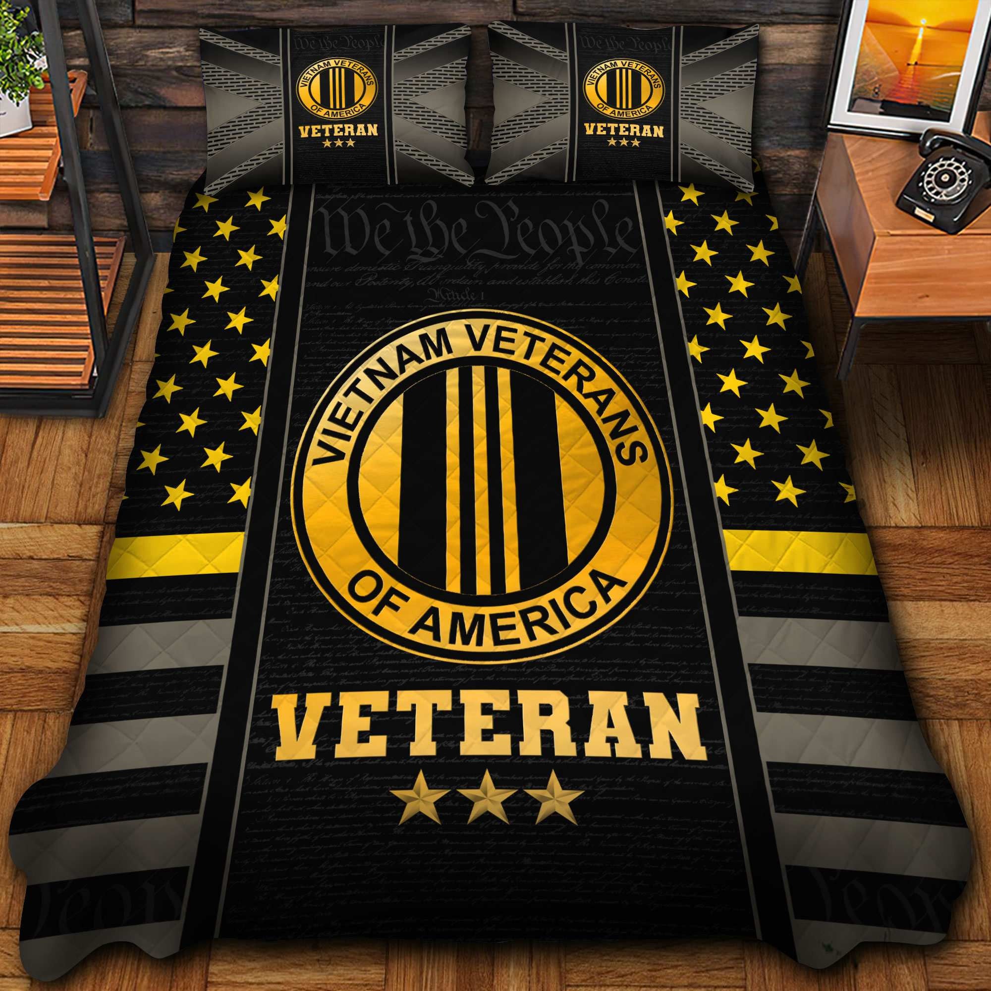 Premium US Veterans Bedding Set APHN040912, Gifts For US Veterans, Gifts For Veterans Day
