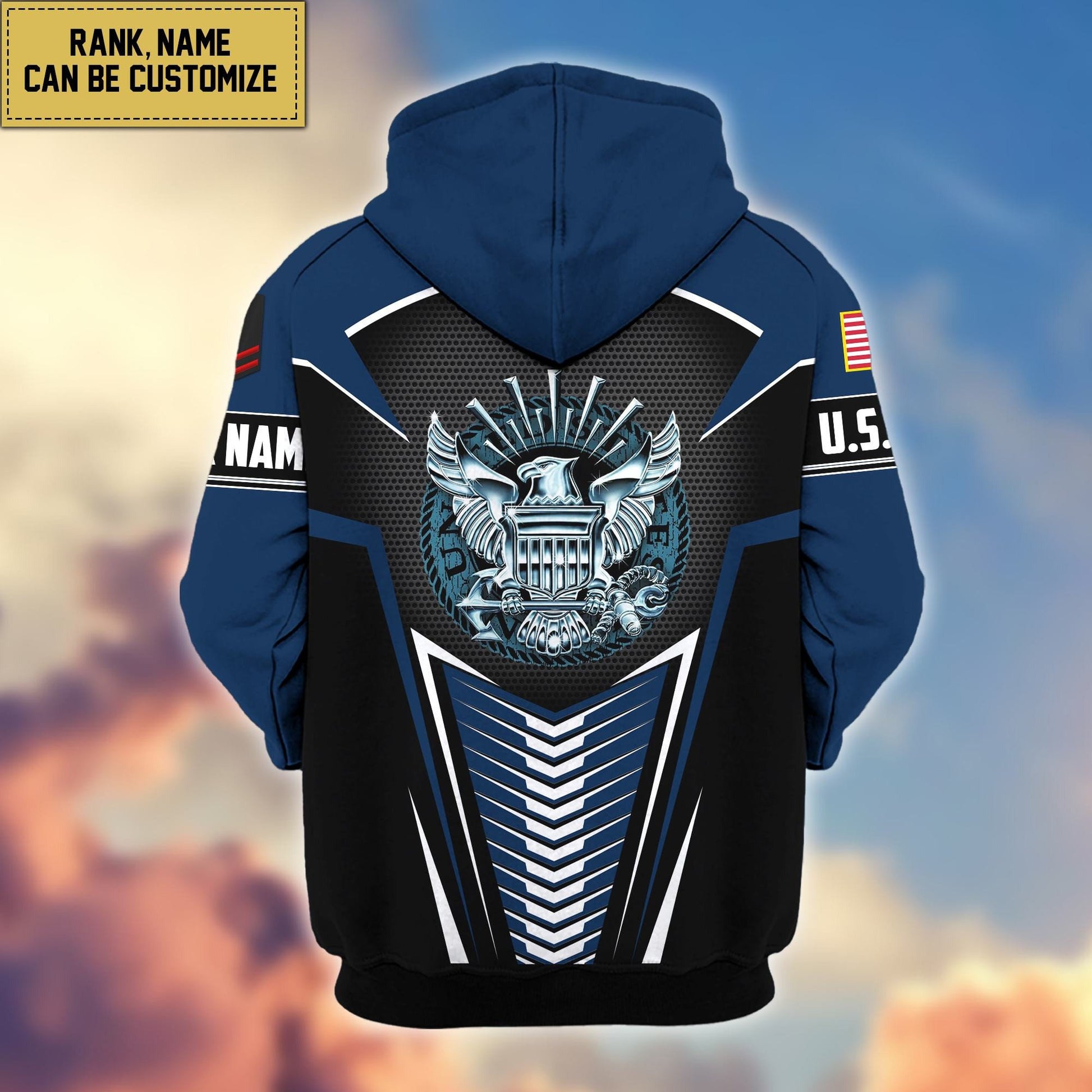 Premium US Navy Zip Hoodie VPVC600802, Custom Name, Rank, Gifts For Navy Veteran