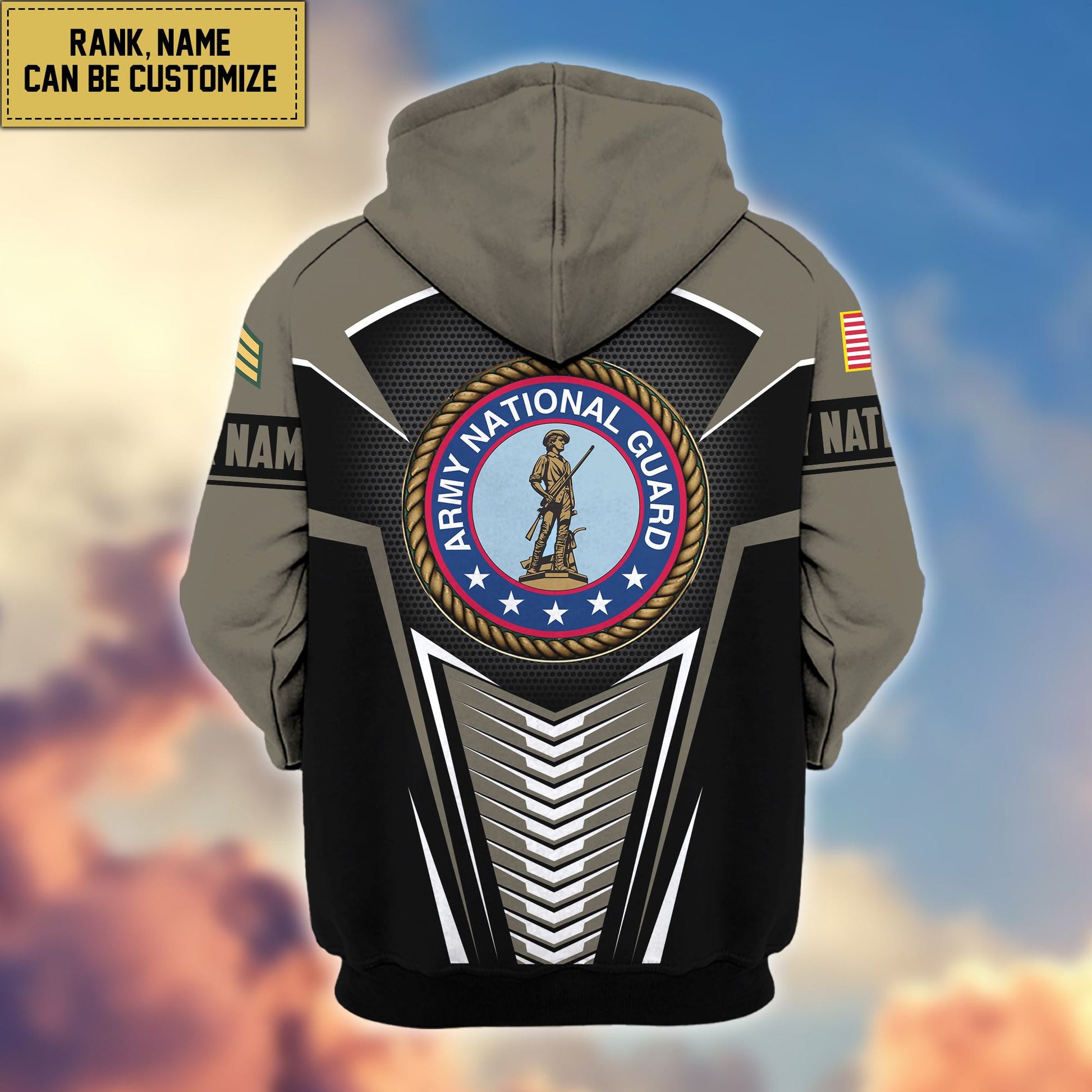Premium Army National Guard Zip Hoodie VPVC600808, Custom Name, Rank, Gifts For Army National Guard Veteran