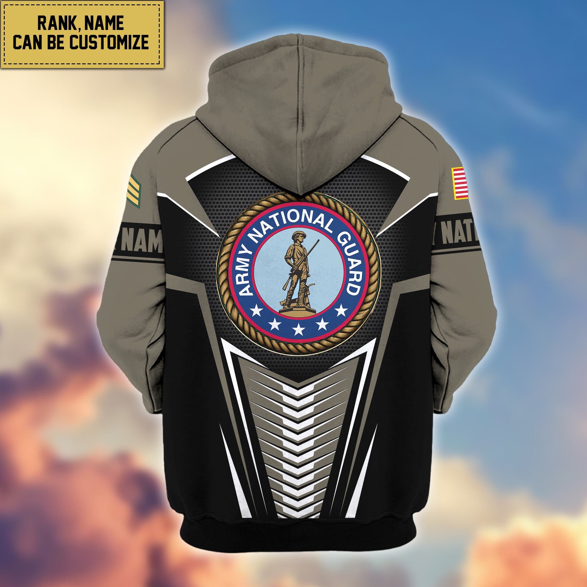 Premium Army National Guard Zip Hoodie VPVC600808, Custom Name, Rank, Gifts For Army National Guard Veteran