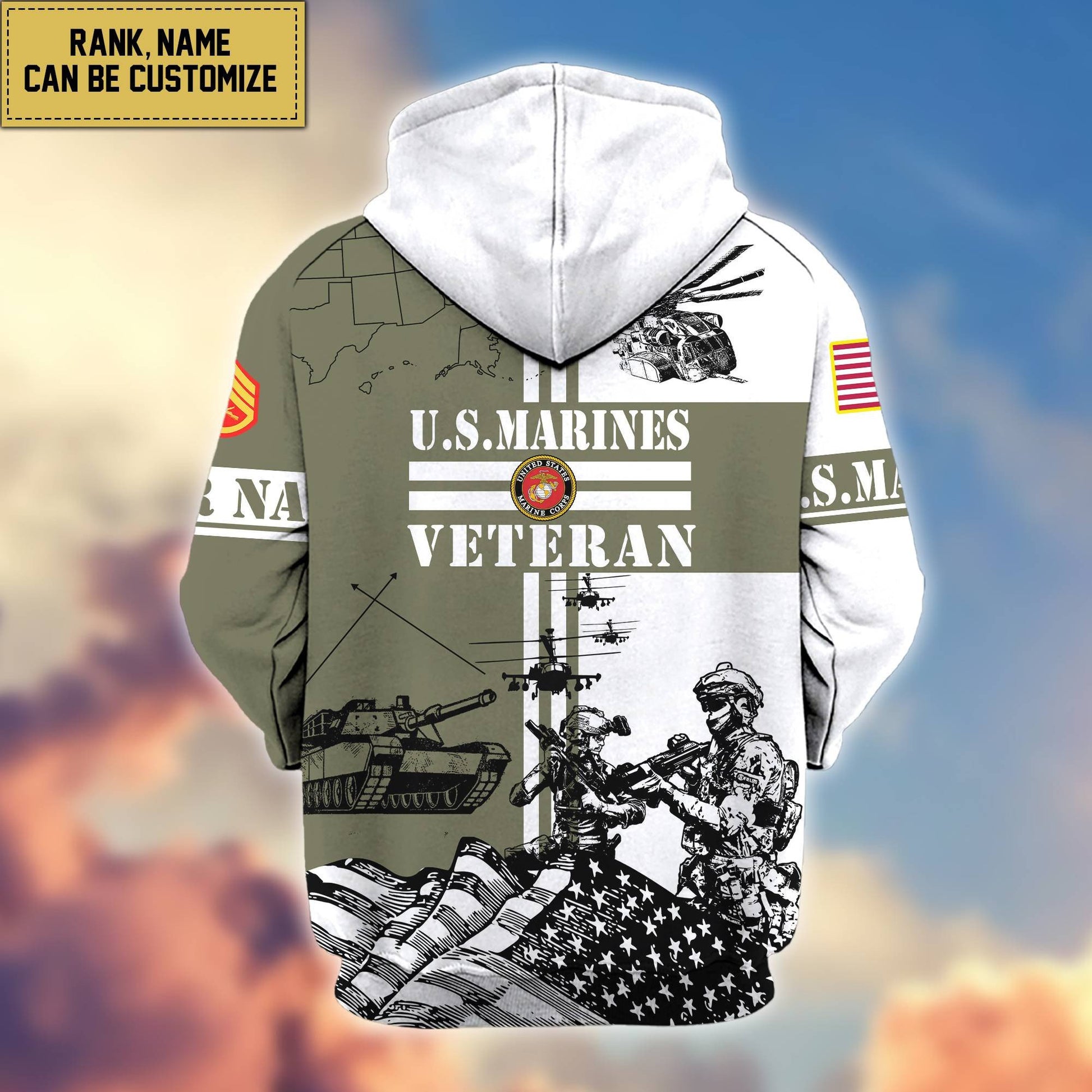 Premium USMC Zip Hoodie VPVC601003, Gifts For Marine Veteran