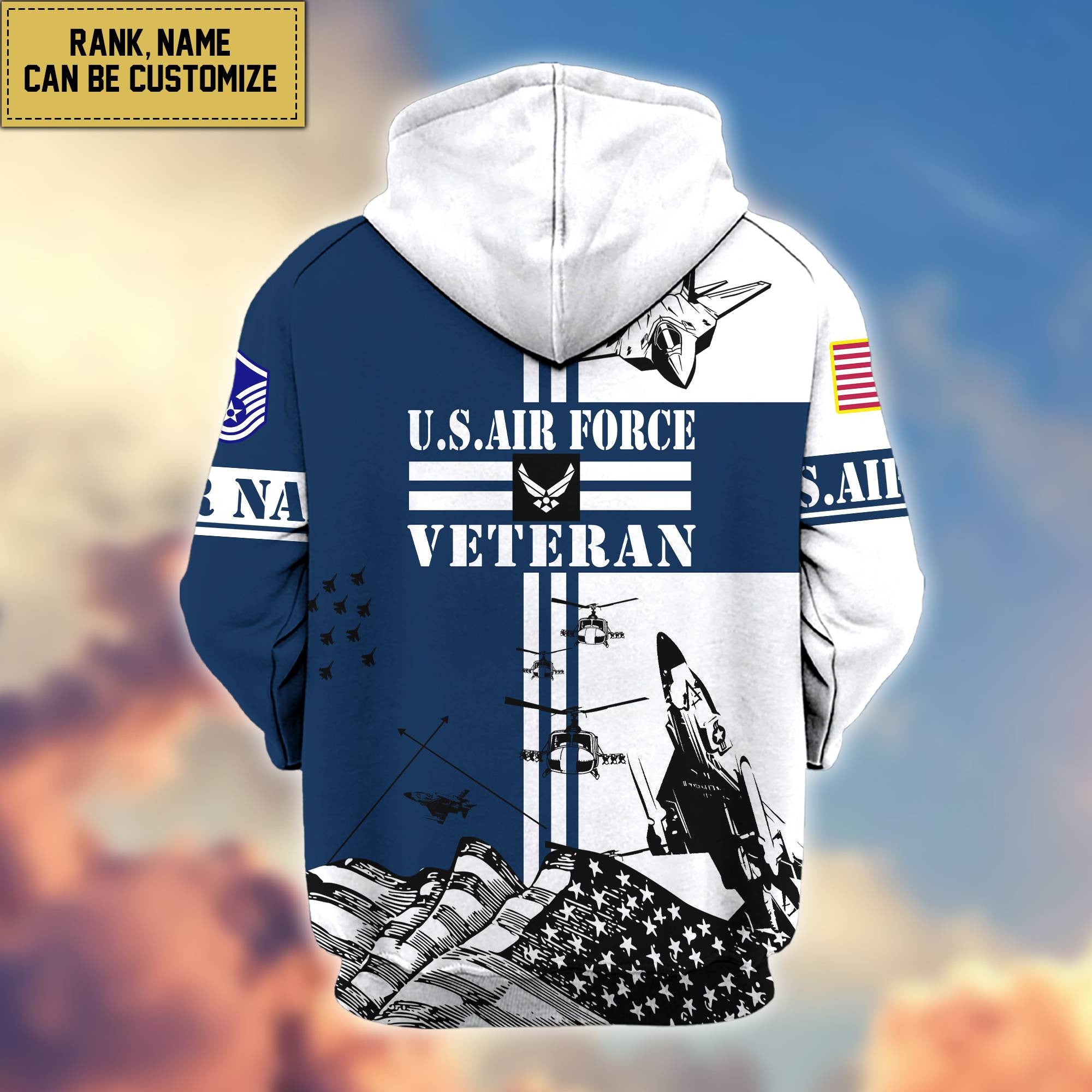 Premium USAF Zip Hoodie VPVC601004, Gifts For Air Force Veteran, Gifts For Veterans Day