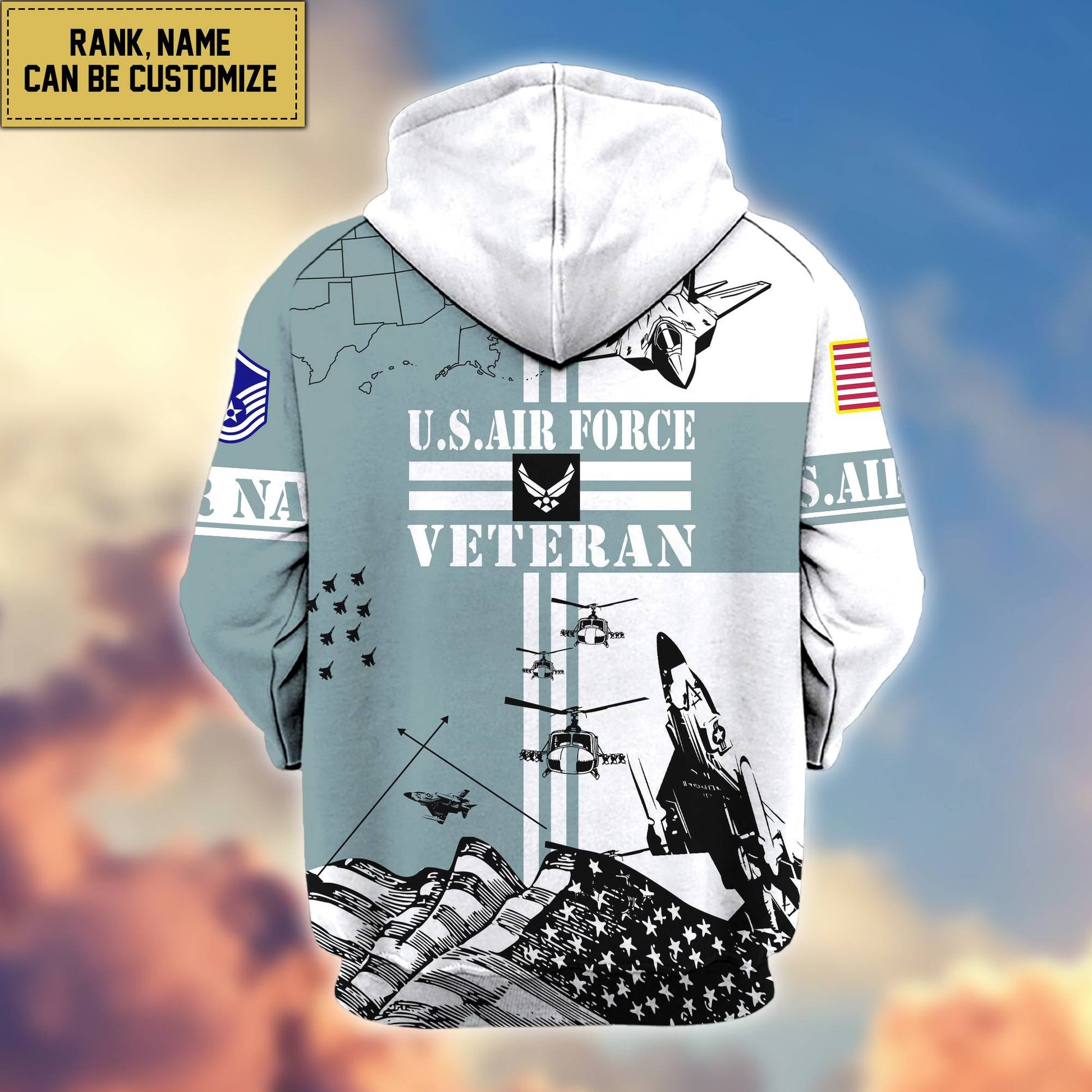 Premium USAF Zip Hoodie VPVC601004, Gifts For Air Force Veteran, Gifts For Veterans Day