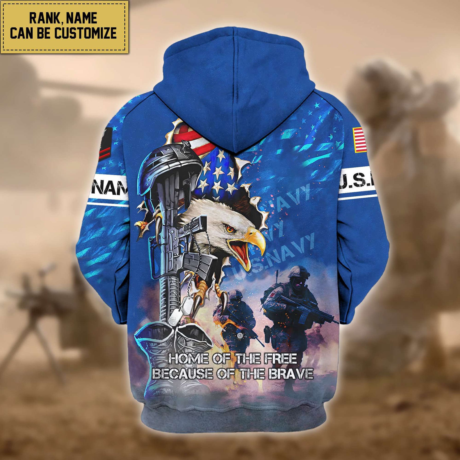 Premium Custom US Navy Zip Hoodie VPVC602302, Gifts For Navy Veteran