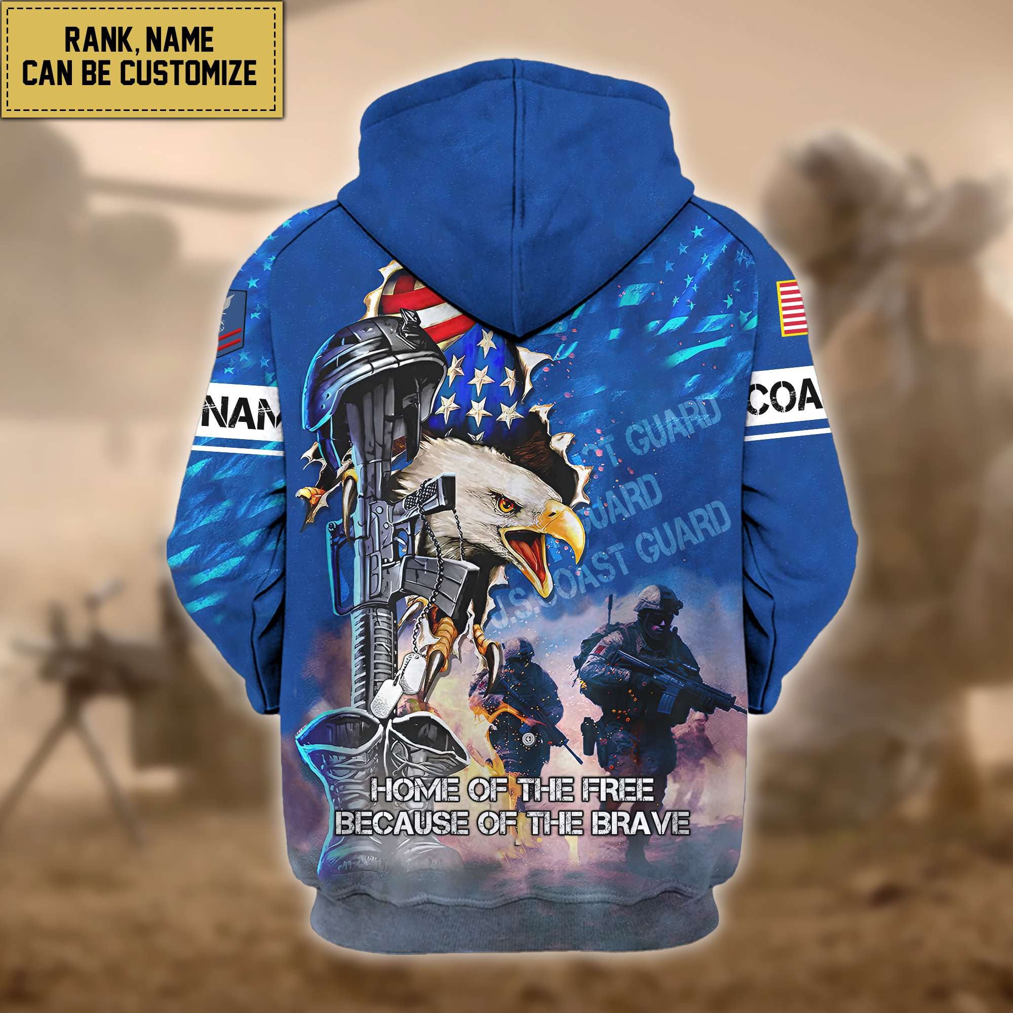 Premium Custom USCG Zip Hoodie VPVC602305, Gifts For Coast Guard Veteran