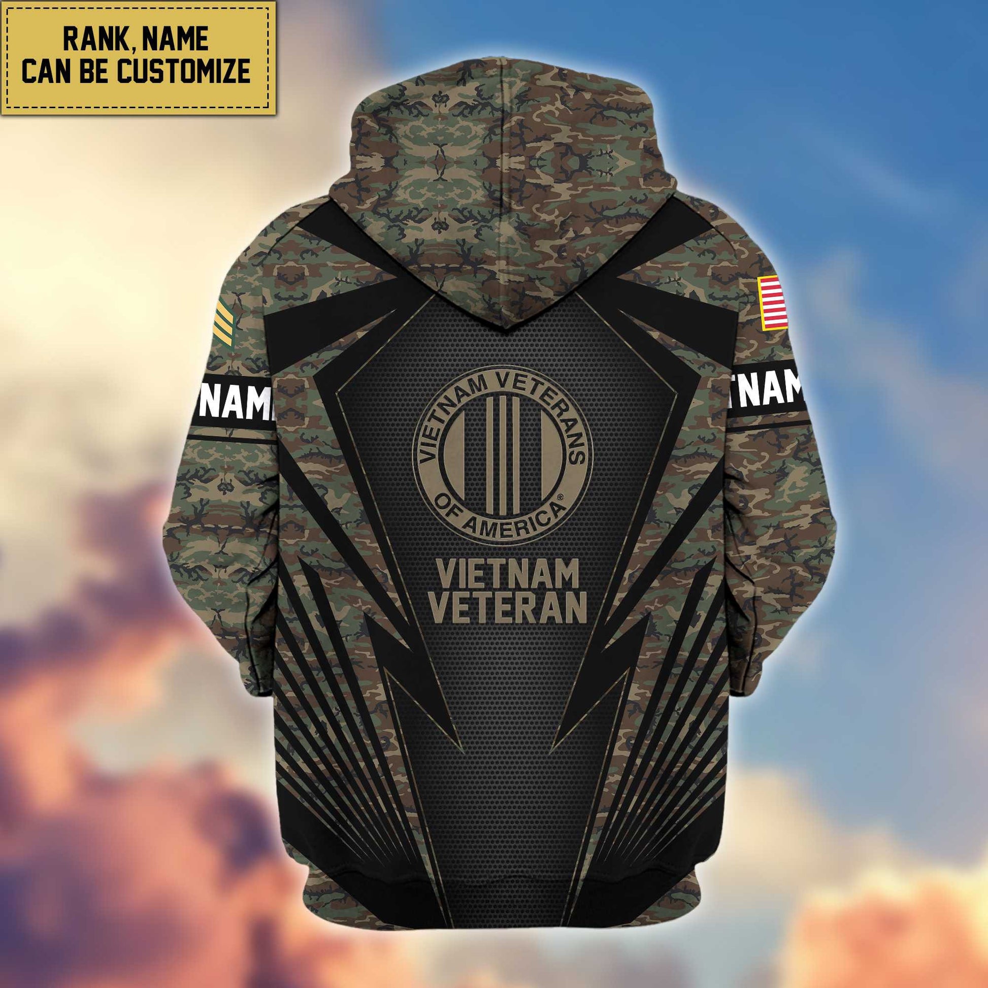Vietnam Veterans Zip Hoie VPVC602206, Custom Name, Rank, Gifts For Vietnam odVeterans