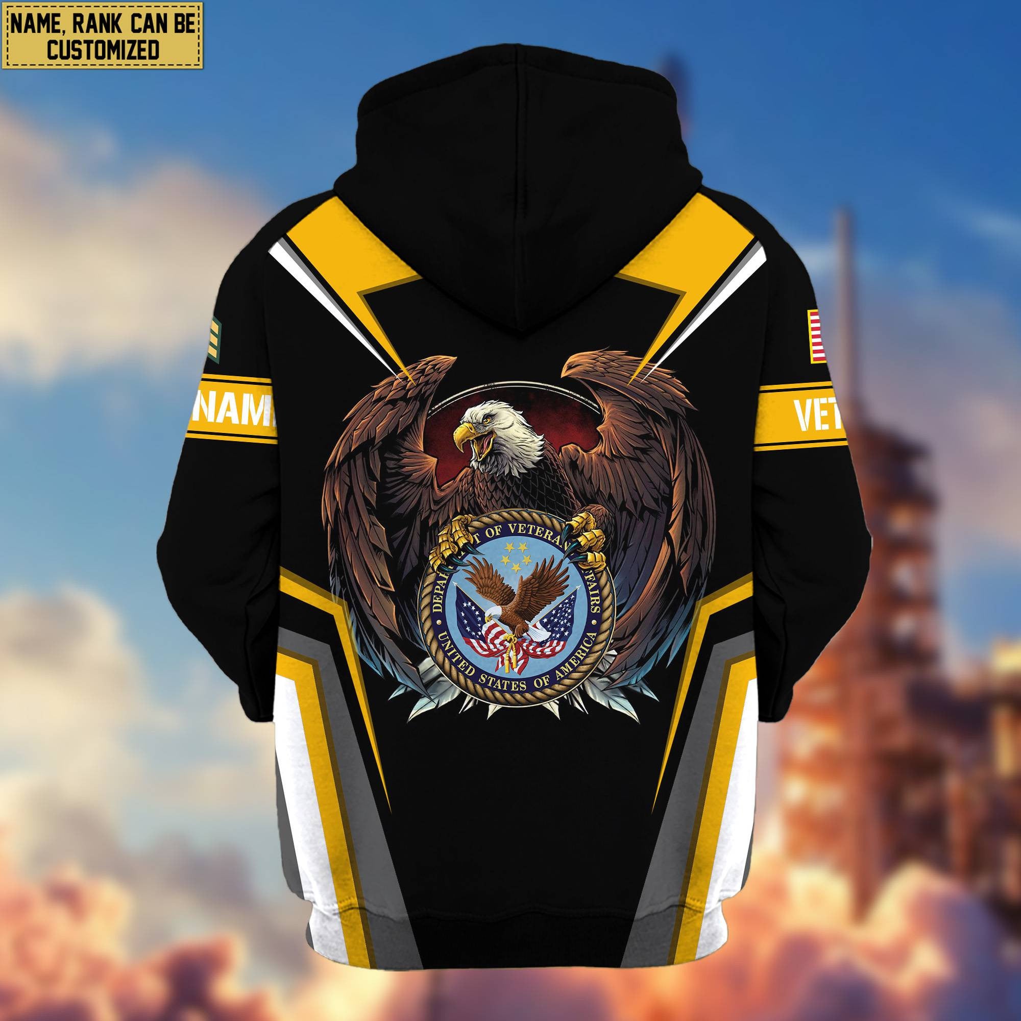 Premium US Veterans Zip Hoodie VPVC601707, Custom Name, Rank, Gifts For US Veterans