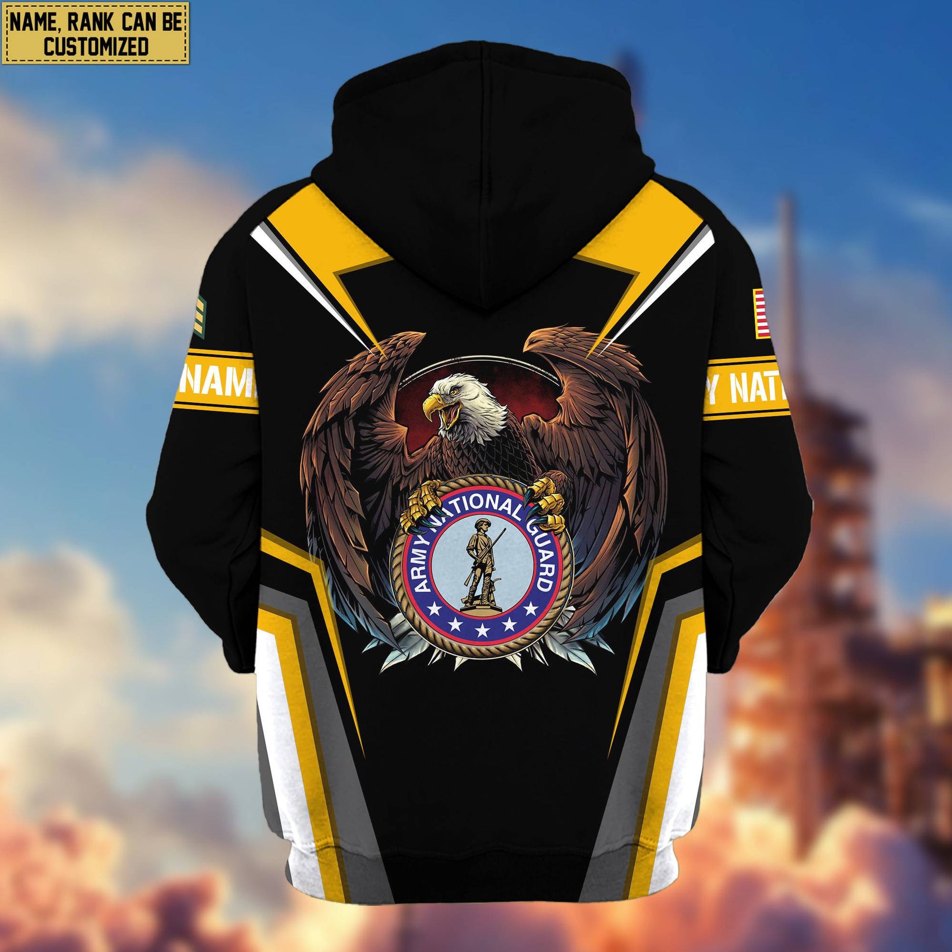 Premium Army National Guard Zip Hoodie VPVC601708, Custom Name, Rank, Gifts For US Veterans