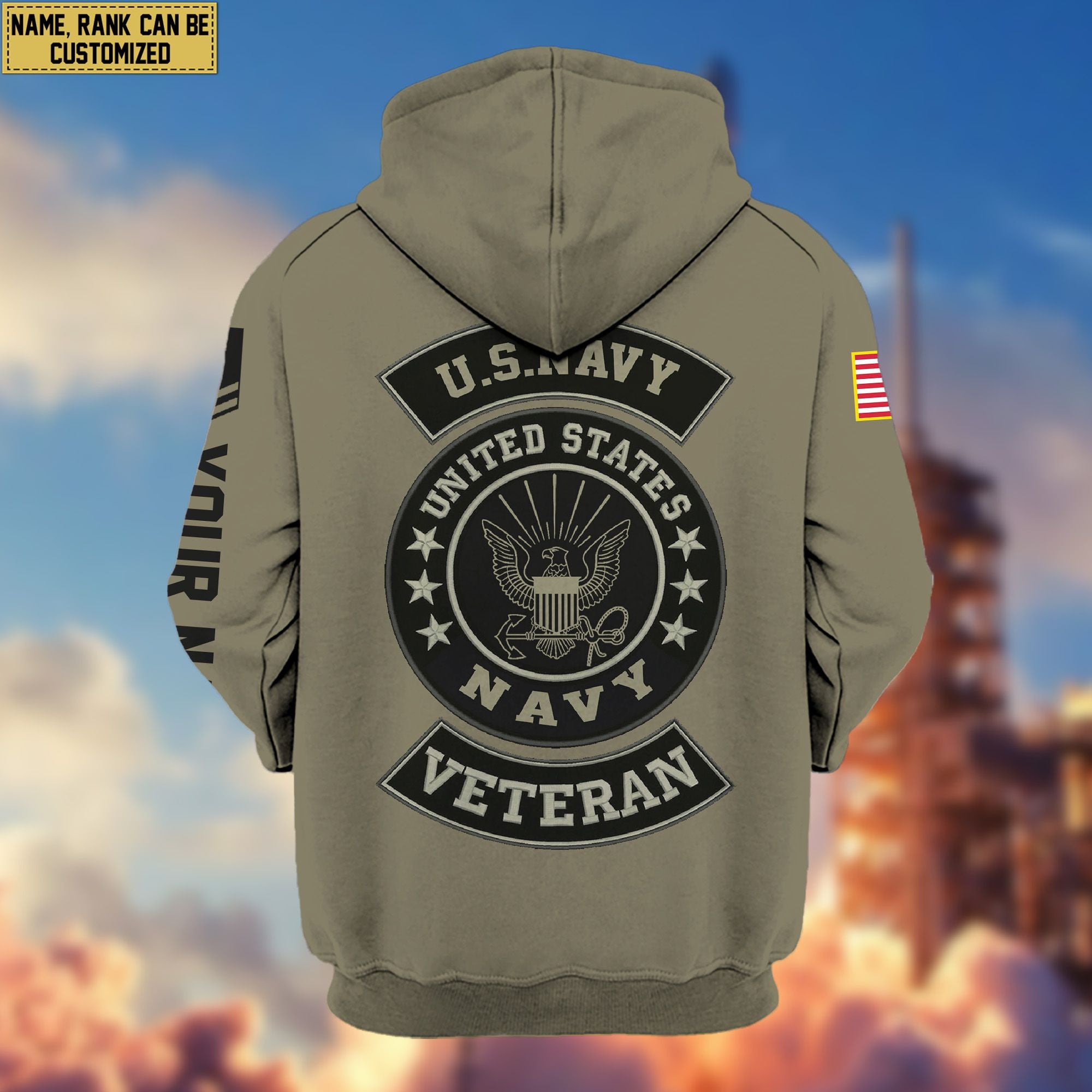 Premium Custom US Navy Zip Hoodie VPVC601902, Gifts For Navy Veteran