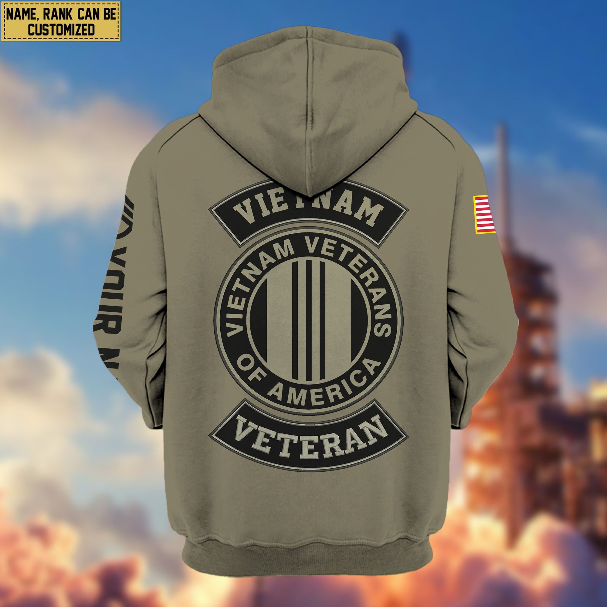 Premium Custom Vietnam Veteran Zip Hoodie VPVC601906, Custom Name, Rank, Gifts For Vietnam Veteran