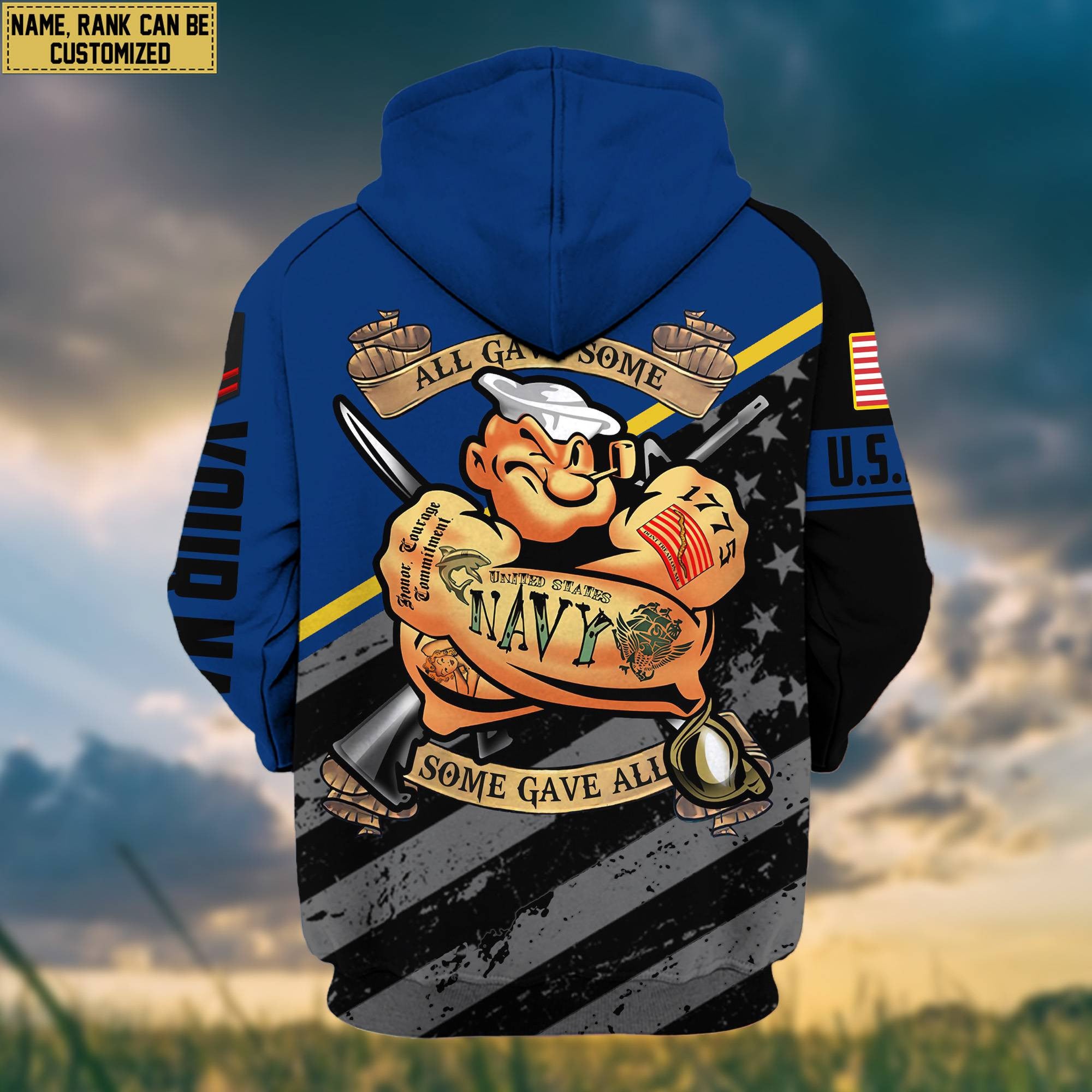 Premium US Navy Zip Hoodie VPVC602002, Custom Name, Rank, Gifts For Navy Veteran