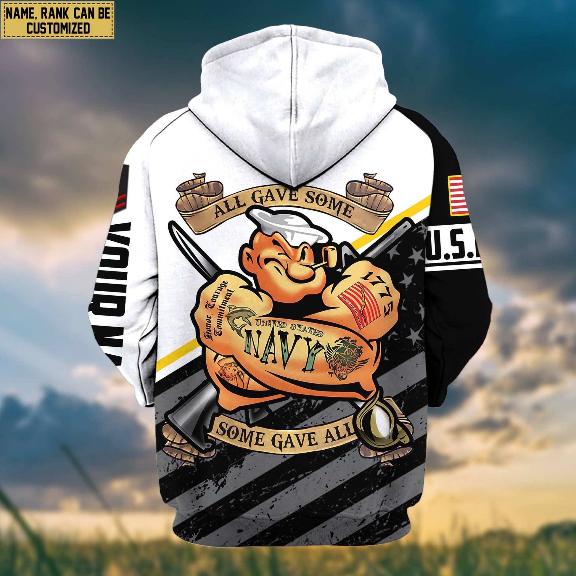 Premium US Navy Zip Hoodie VPVC602020, Custom Name, Rank, Gifts For Navy Veteran