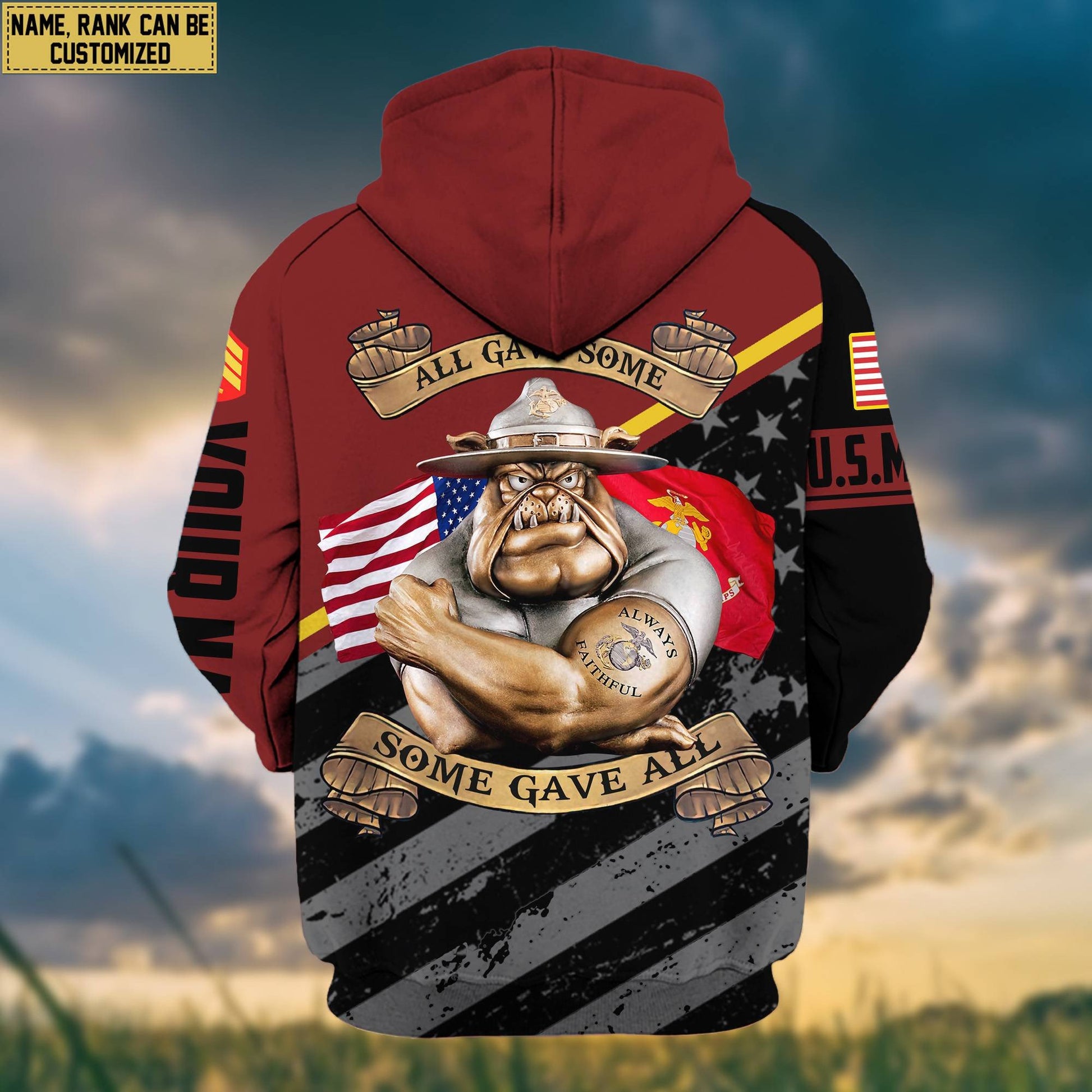 Premium USMC Zip Hoodie VPVC602003, Custom Name, Rank, Gifts For Marine Veteran