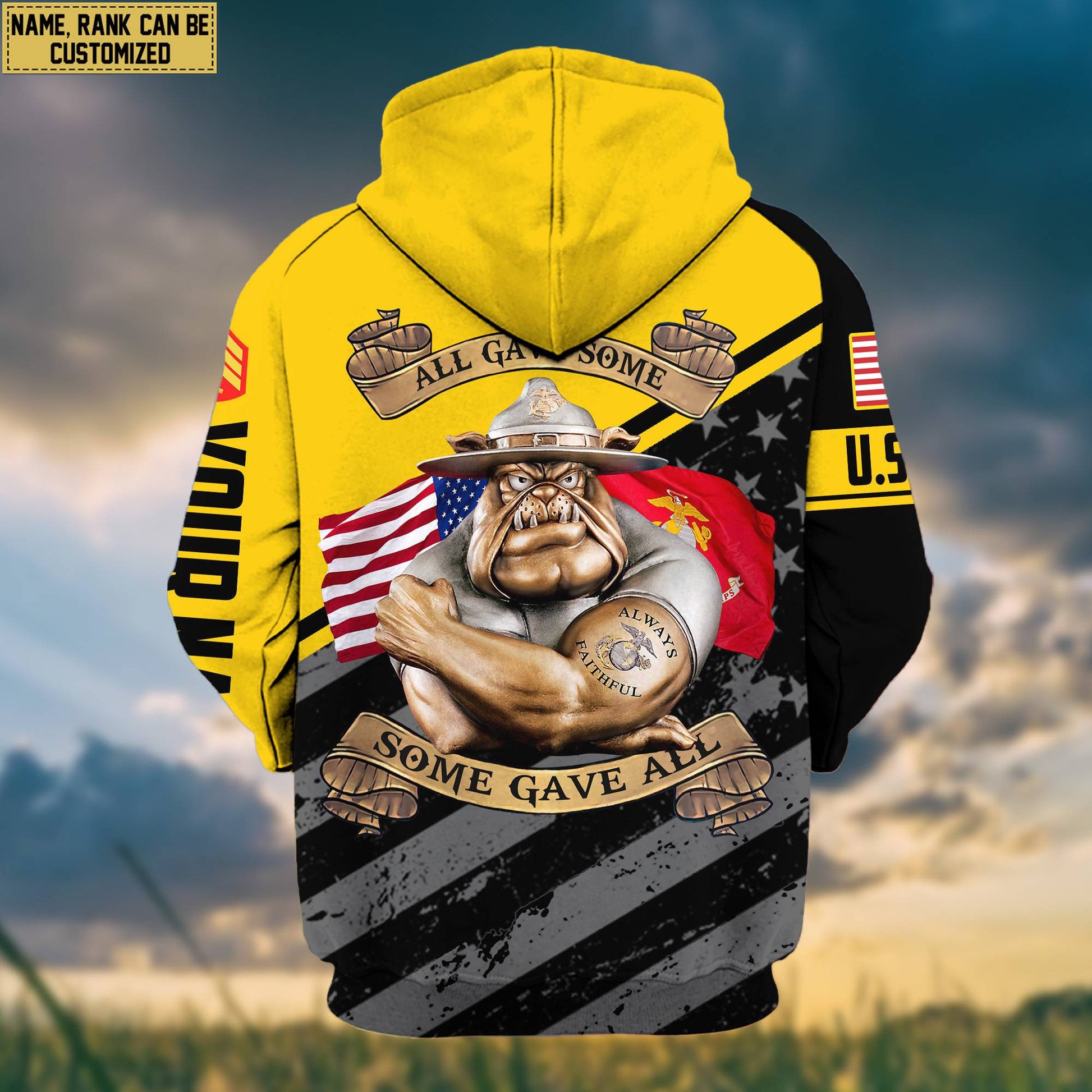 Premium USMC Zip Hoodie VPVC602030, Custom Name, Rank, Gifts For Marine Veteran