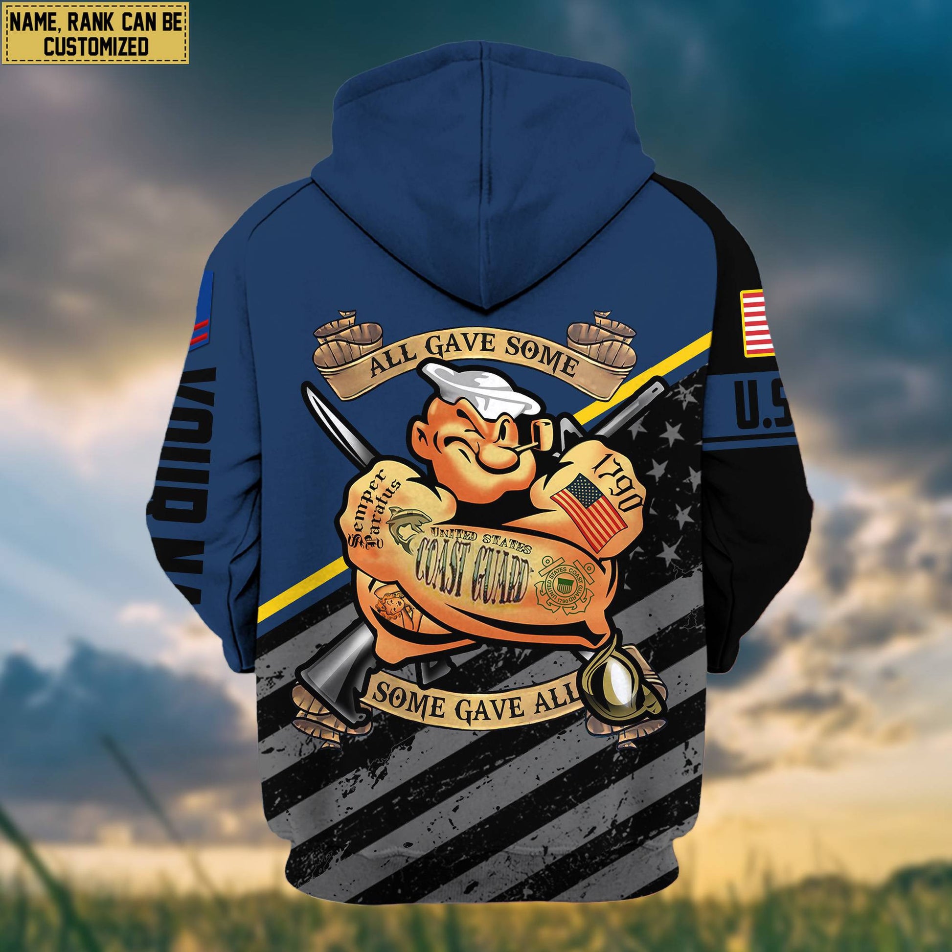 Premium USCG Zip Hoodie VPVC602005, Custom Name, Rank, Gifts For Coast Guard Veteran