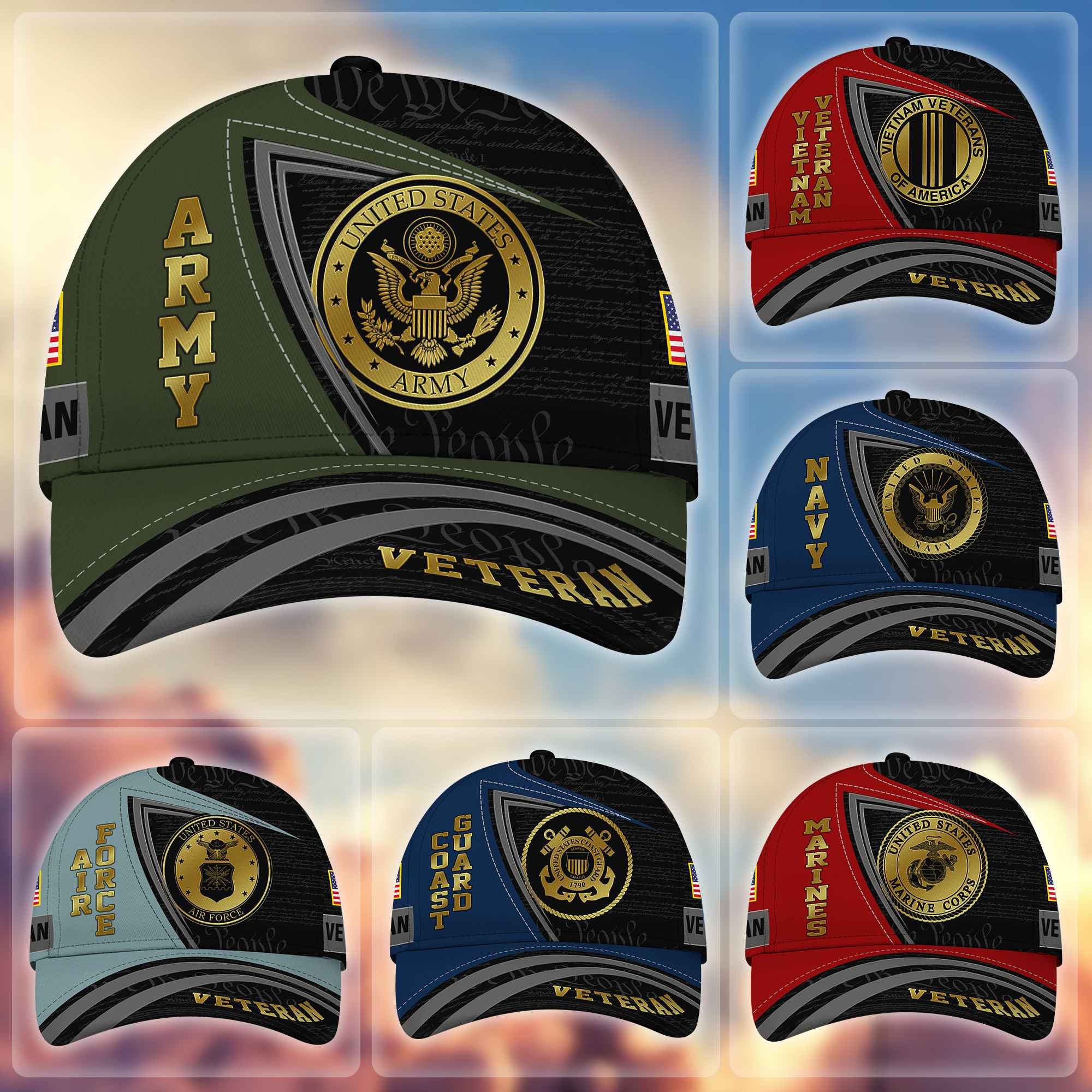 Premium US Veterans Cap BPVC100902, Gifts For Dad, Gifts For Husband, Gifts For Veterans Day