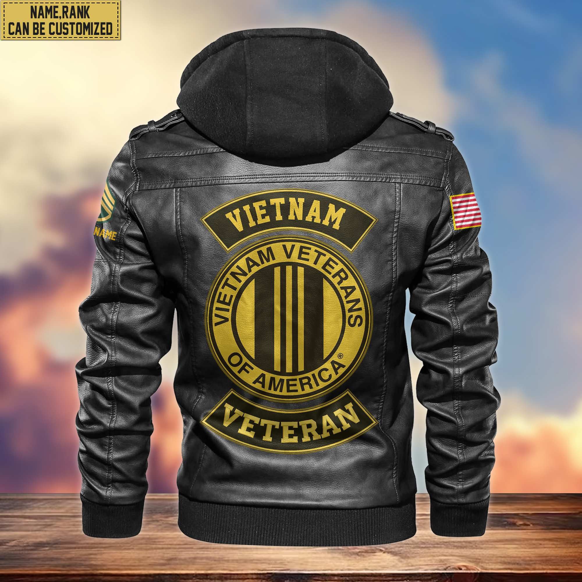 Premium Vietnam Veteran Leather Jacket VPVC700006, Custom Name, Rank, Gifts For Vietnam Veteran