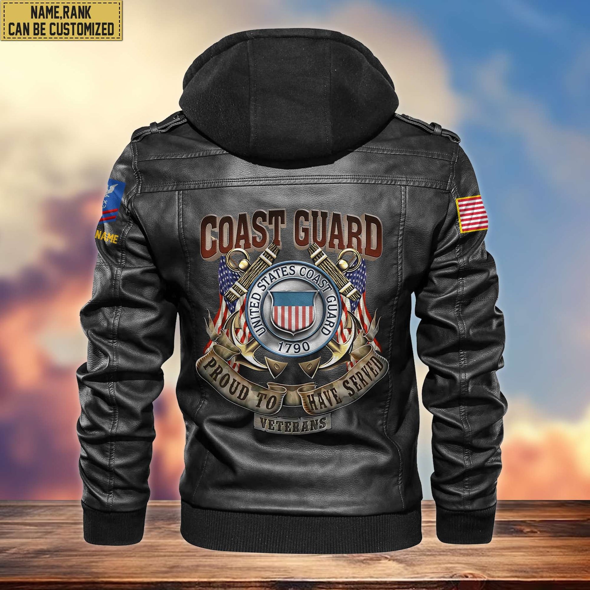 Premium USCG Leather Jacket VPVC700205, Custom Name, Rank, Gifts For Coast Guard Veteran