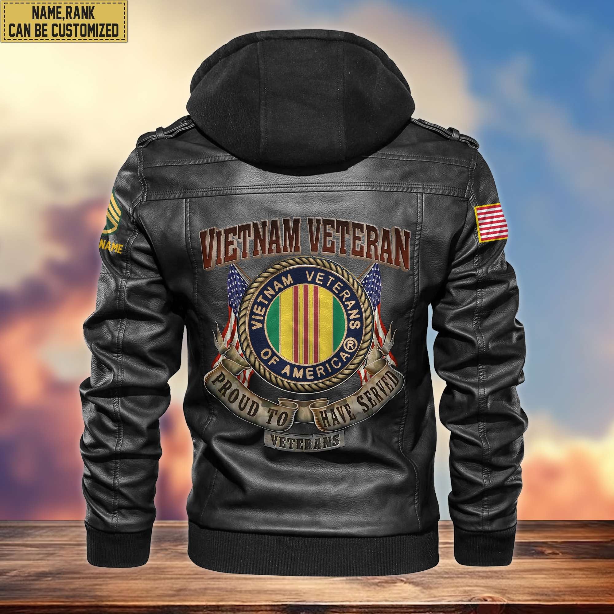 Premium Vietnam Veteran Leather Jacket VPVC700206, Custom Name, Rank, Gifts For Vietnam Veteran