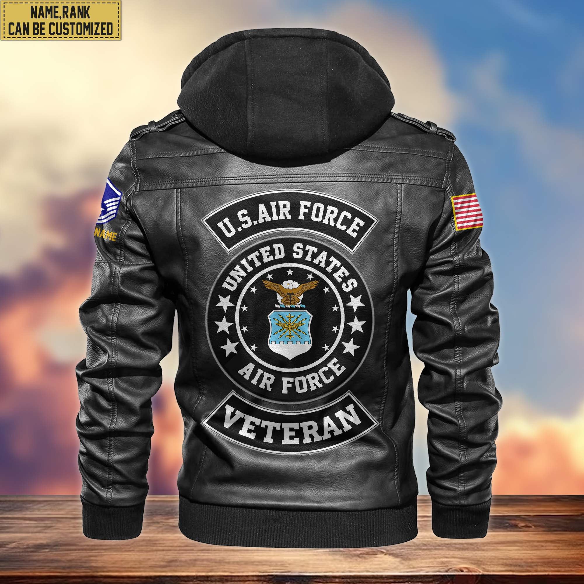 USAF Leather Jacket VPVC700304, Custom Name, Rank, Gifts For Air Force Veteran