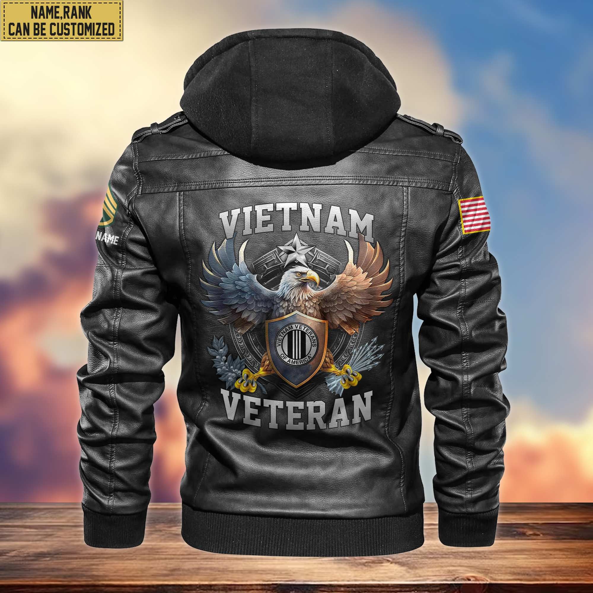 Premium Vietnam Veteran Leather Jacket VPVC700406, Gifts For Vietnam Veteran