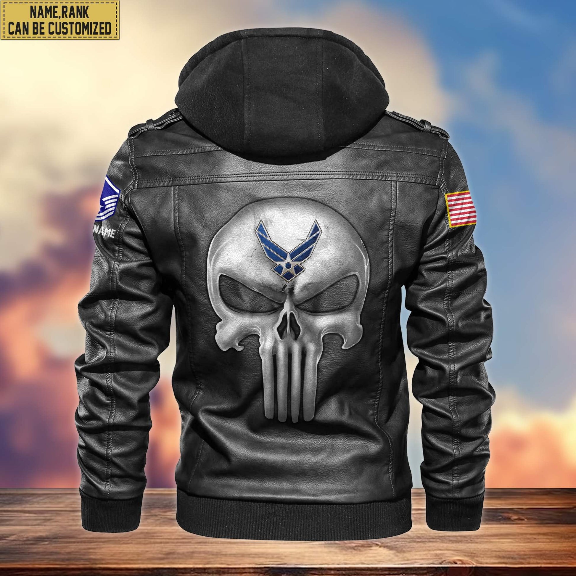 Premium USAF Leather Jacket VPVC701004, Custom Name, Rank, Gifts For Air Force Veteran