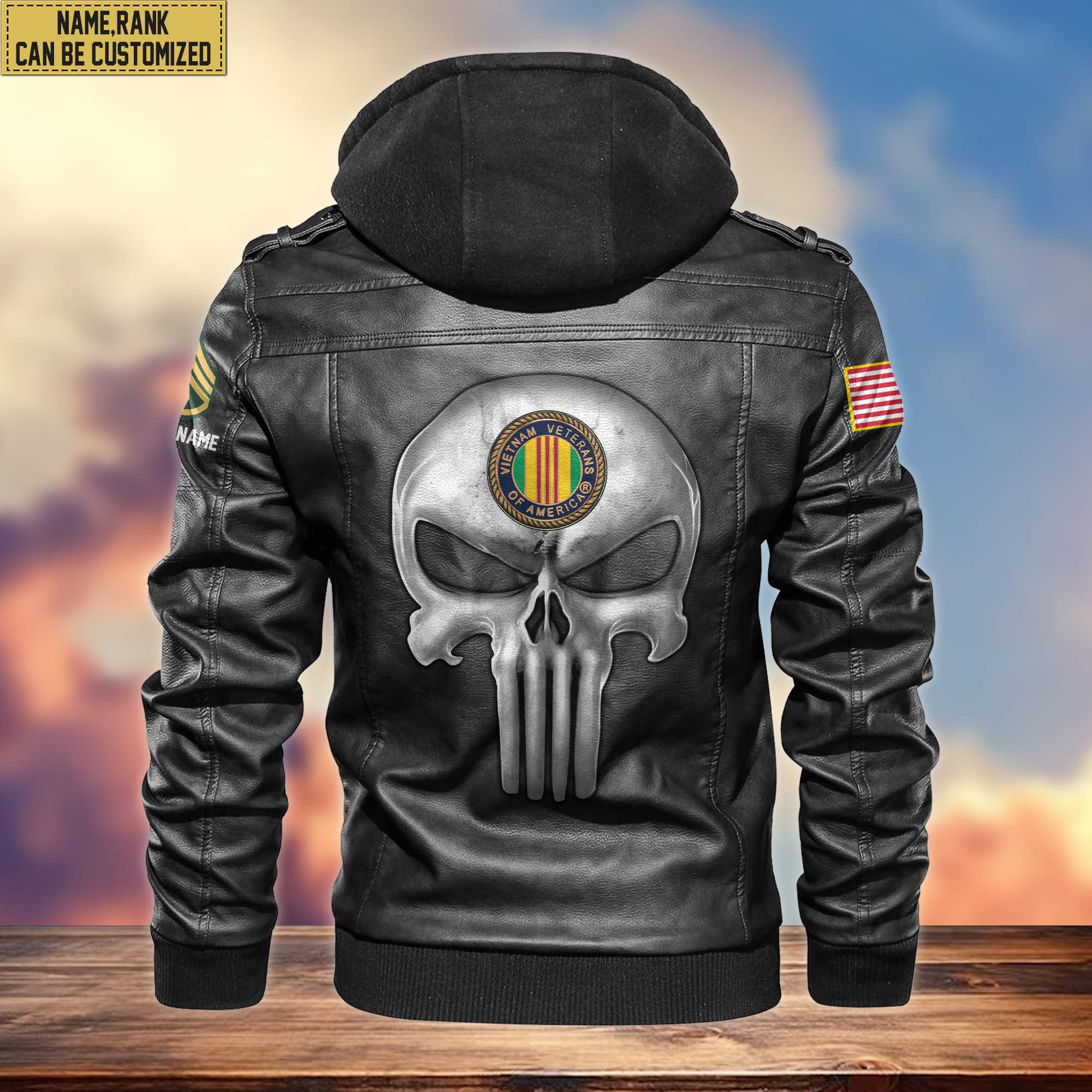 Premium Vietnam Veteran Leather Jacket VPVC701006, Custom Name, Rank, Gifts For Vietnam Veteran