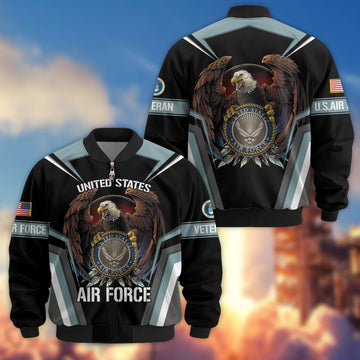 Premium USAF Veteran Bomber Jacket VPVC800304, Gifts For US Air Force Veteran