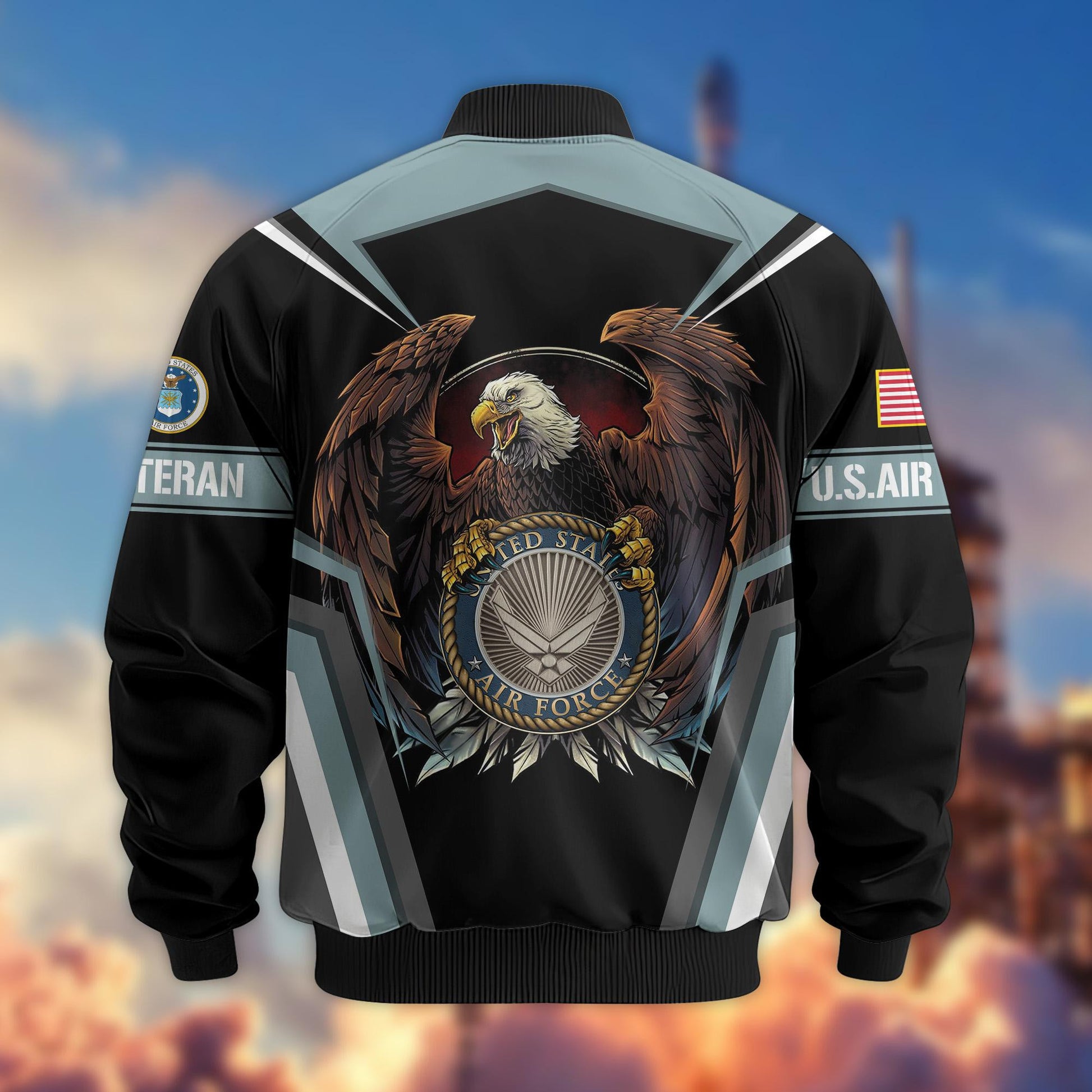 Premium USAF Veteran Bomber Jacket VPVC800304, Gifts For US Air Force Veteran