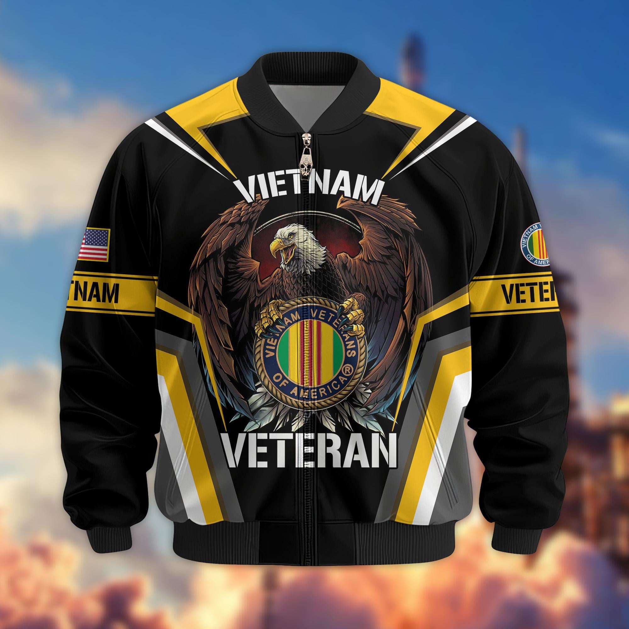 Premium Vietnam Veteran Bomber Jacket VPVC800306, Gifts For Vietnam Veteran