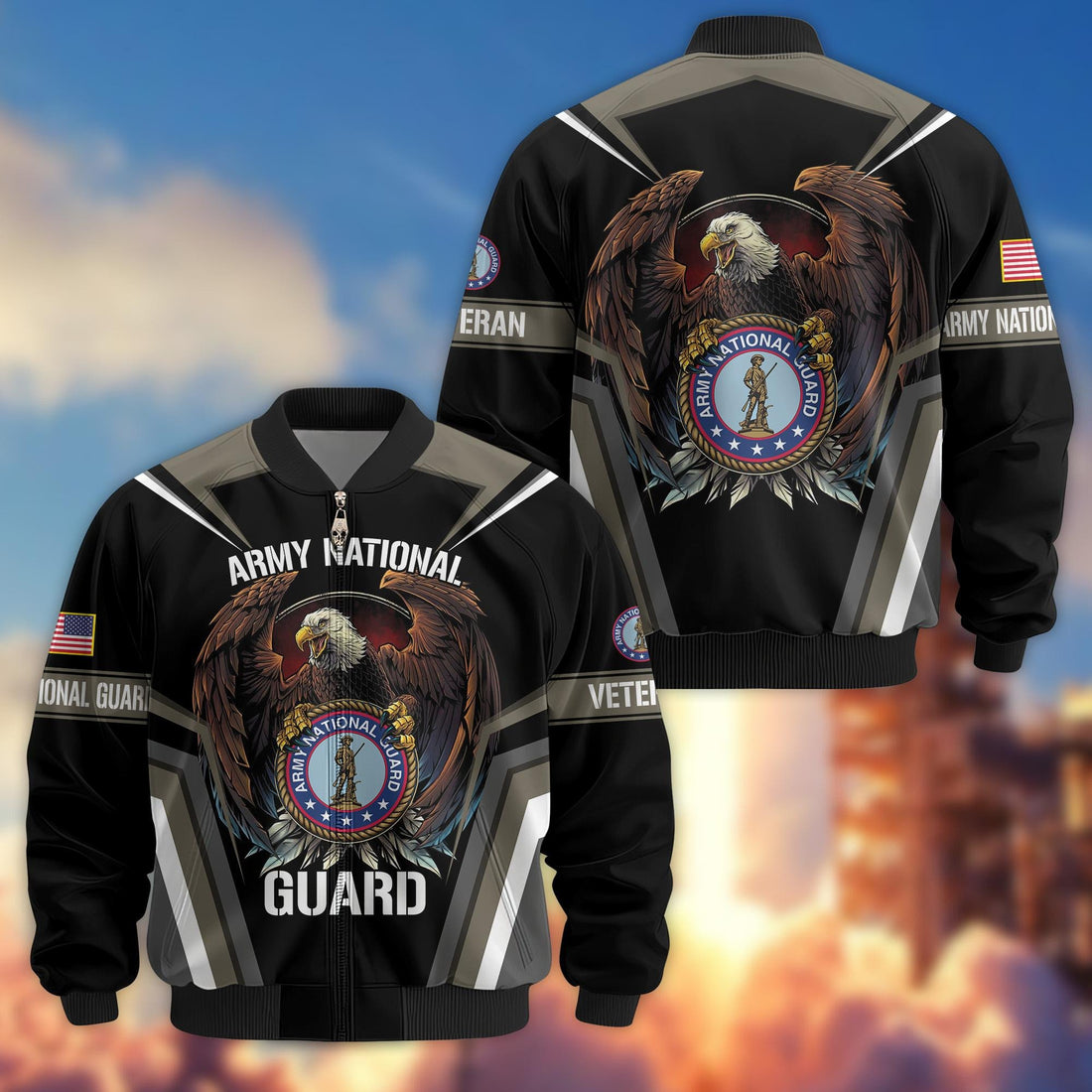 Premium Army National Guard Veteran Bomber Jacket VPVC800308, Gifts For Army National Guard Veteran